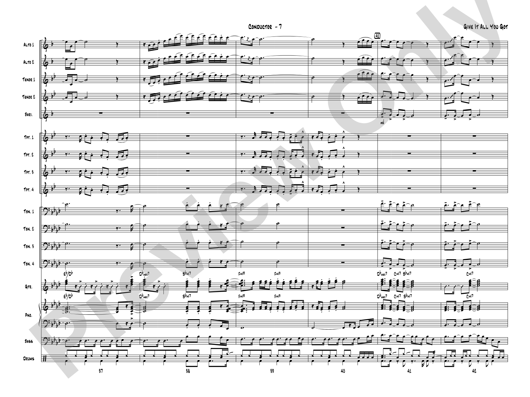 Give It All You Got: Jazz Ensemble Conductor Score & Parts