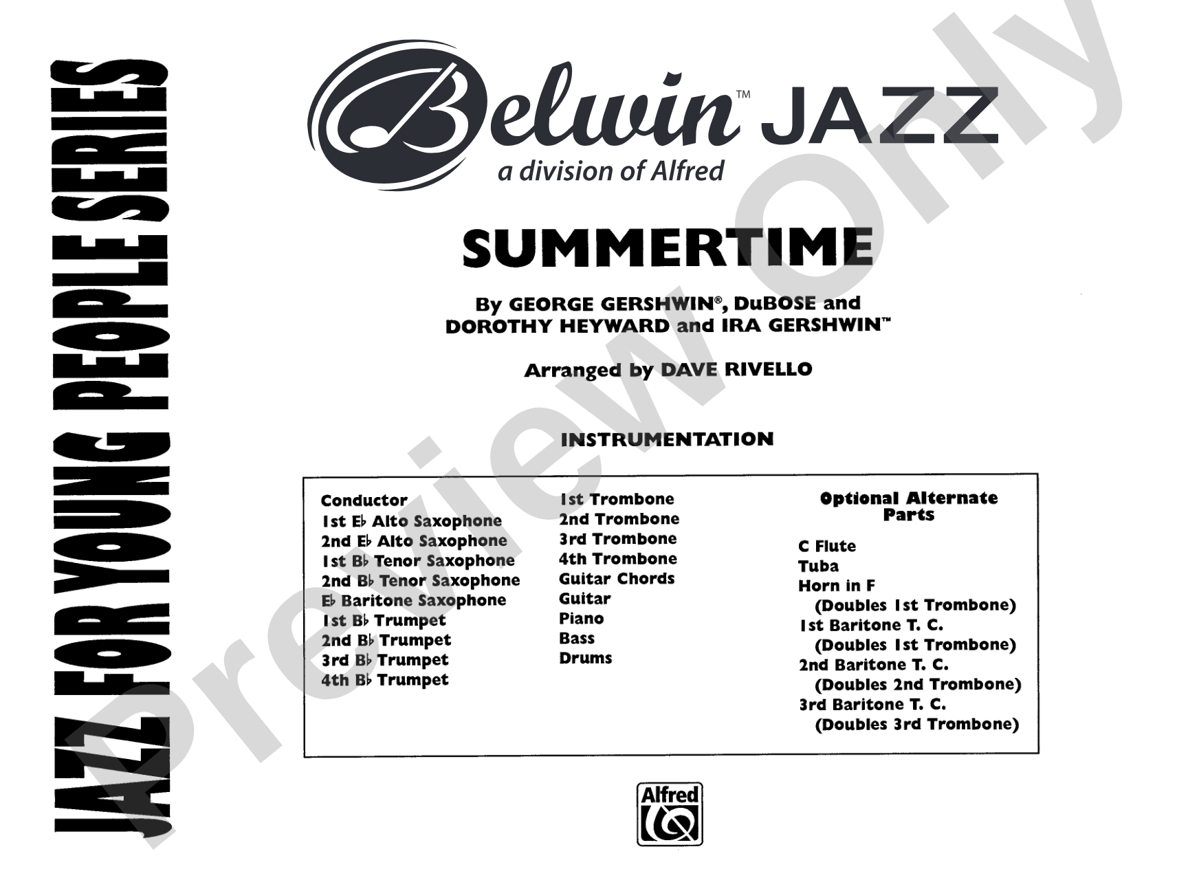Summertime: Jazz Ensemble Conductor Score & Parts
