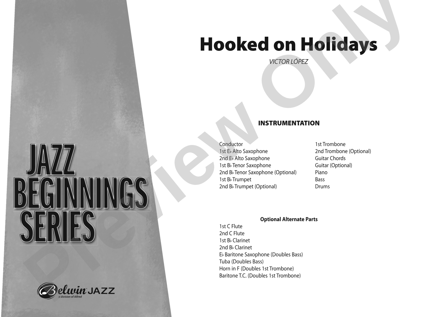 Hooked on Holidays: Jazz Ensemble Conductor Score & Parts