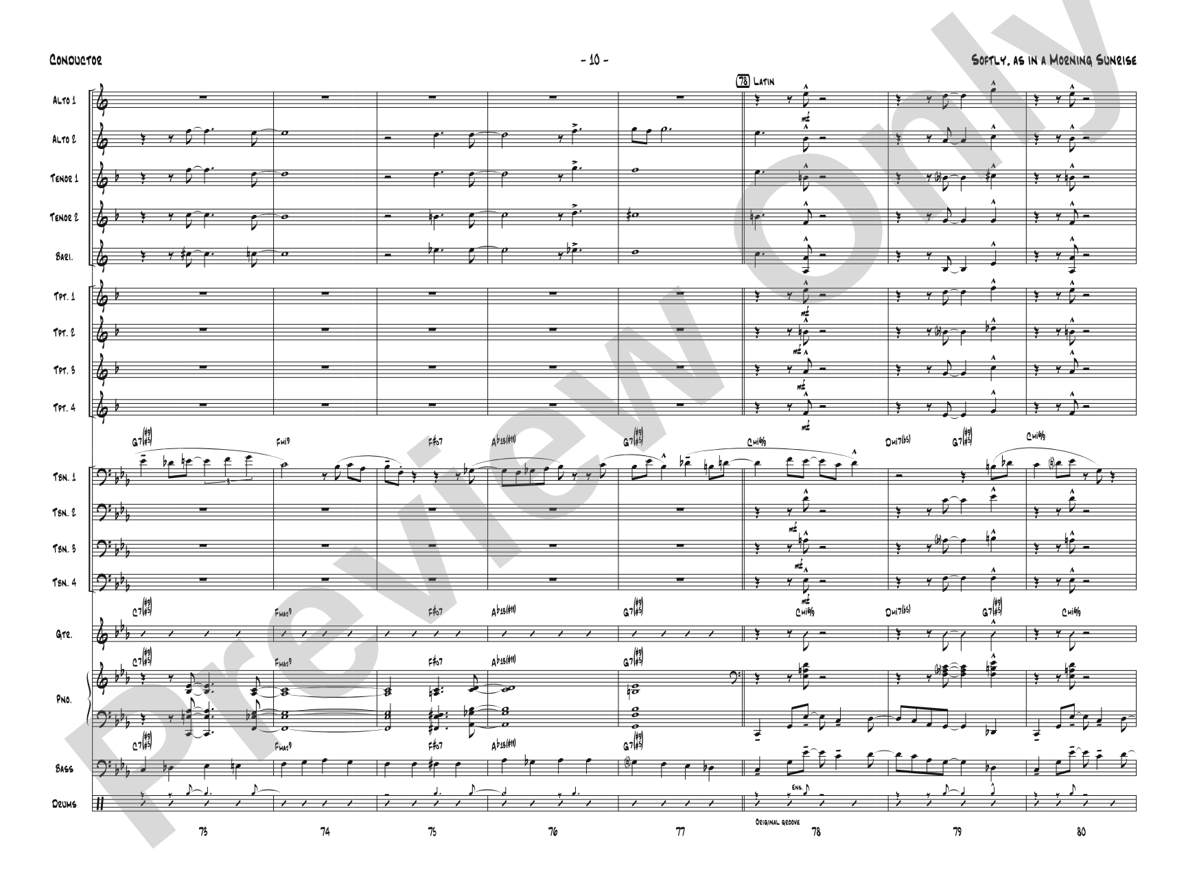 Softly, As in a Morning Sunrise: Jazz Ensemble Conductor Score & Parts