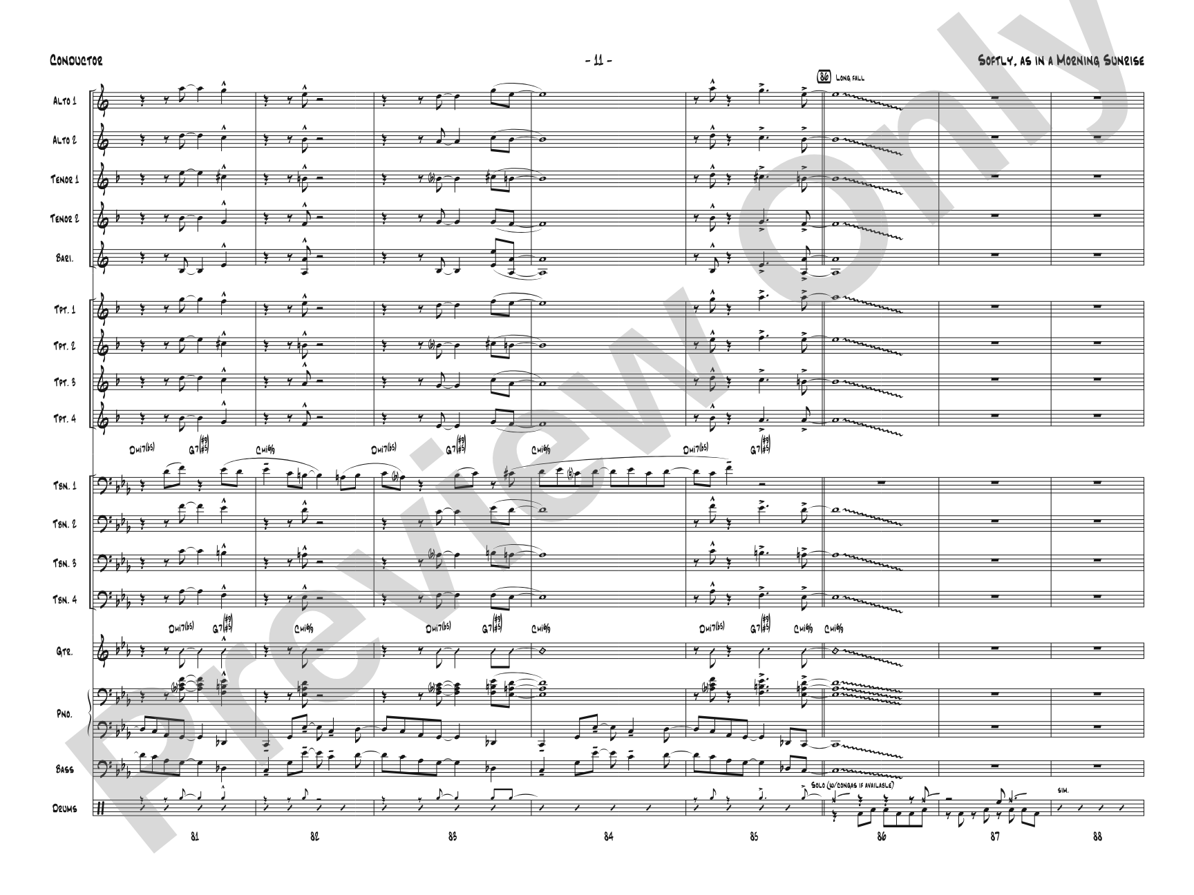 Softly, As in a Morning Sunrise: Jazz Ensemble Conductor Score & Parts