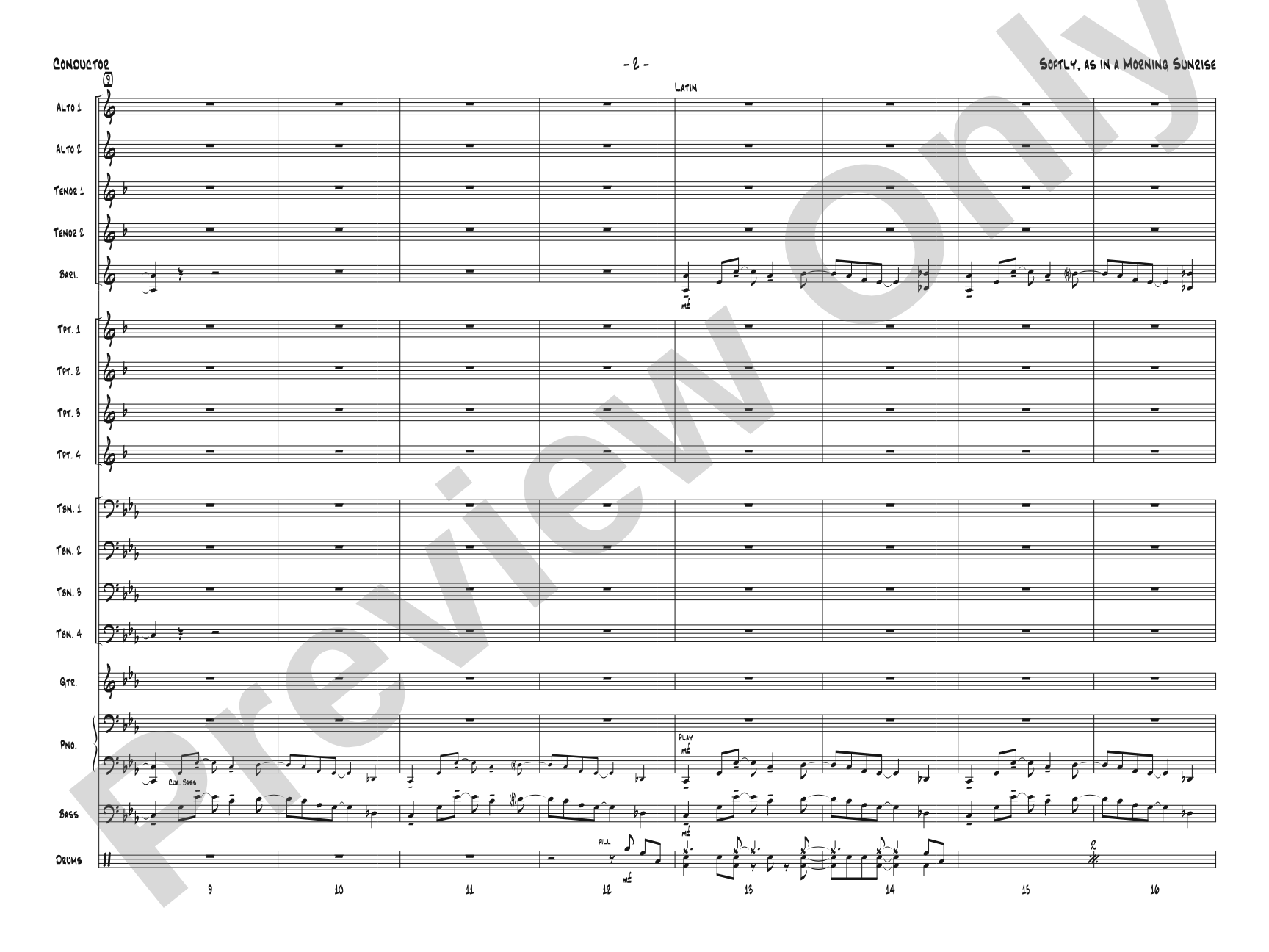 Softly, As in a Morning Sunrise: Jazz Ensemble Conductor Score & Parts