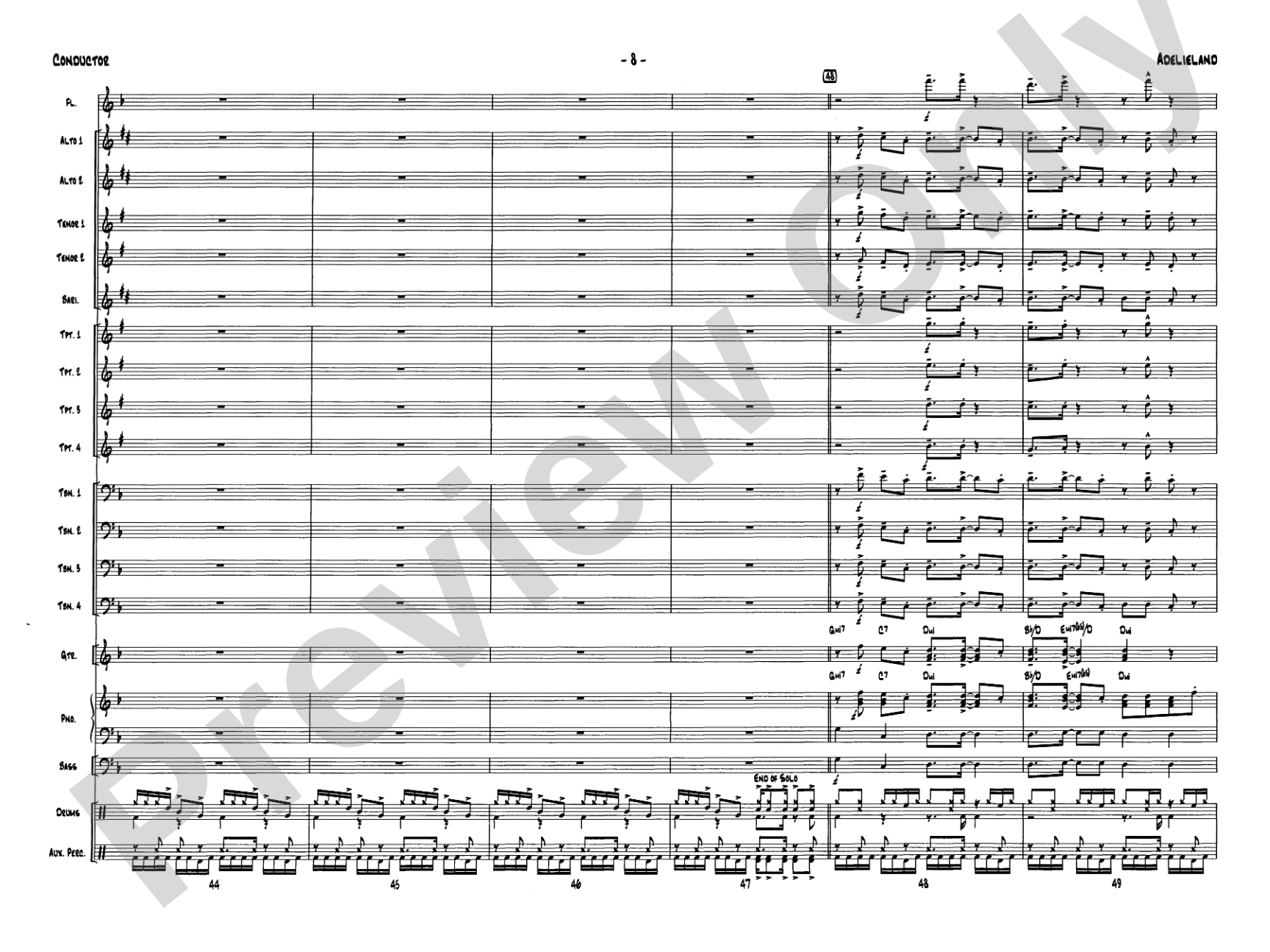 Adelieland (from Happy Feet): Jazz Ensemble Conductor Score & Parts