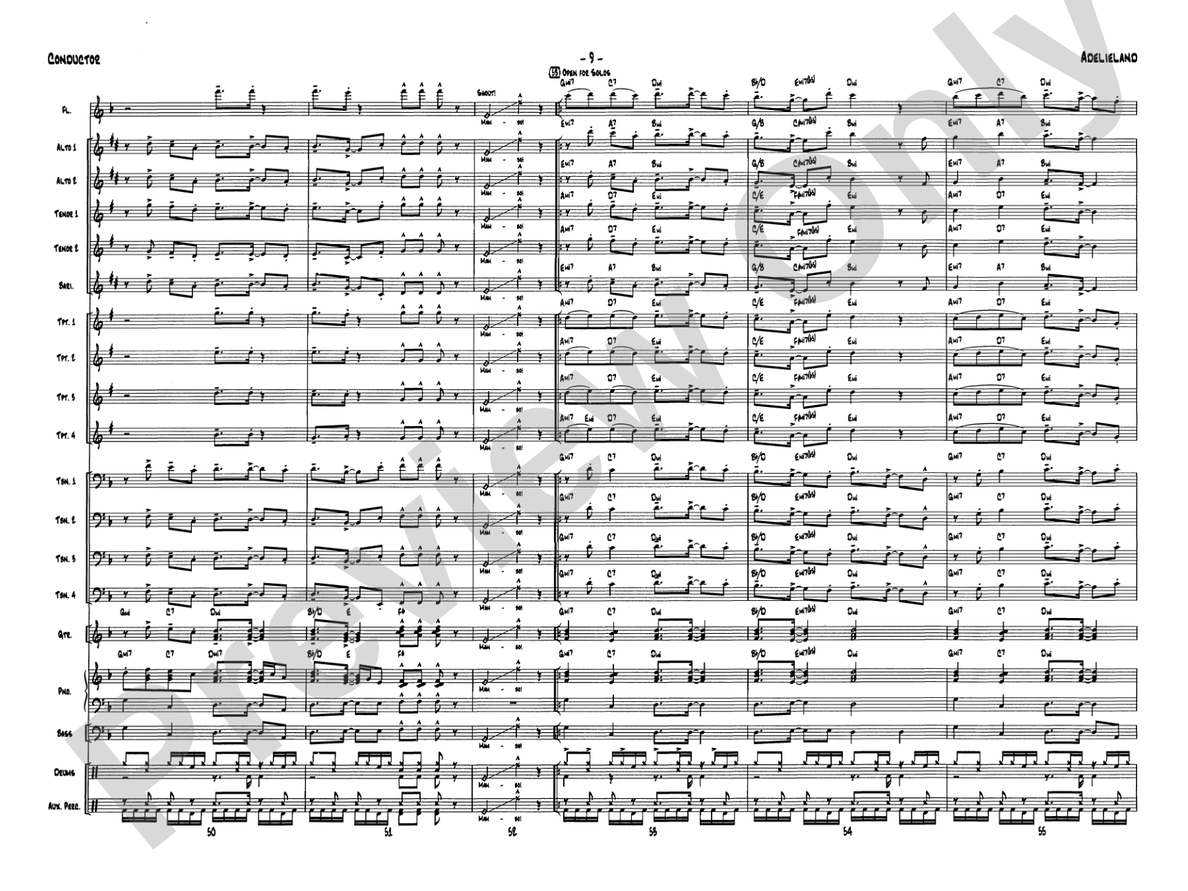 Adelieland (from Happy Feet): Jazz Ensemble Conductor Score & Parts