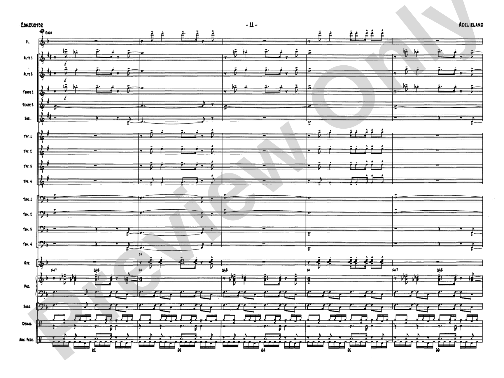 Adelieland (from Happy Feet): Jazz Ensemble Conductor Score & Parts