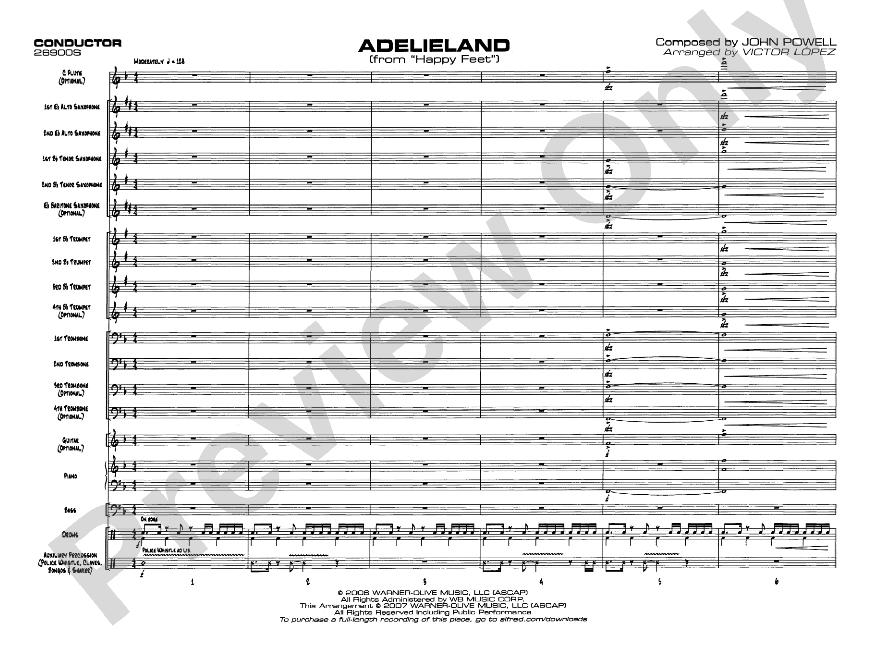 Adelieland (from Happy Feet): Jazz Ensemble Conductor Score & Parts