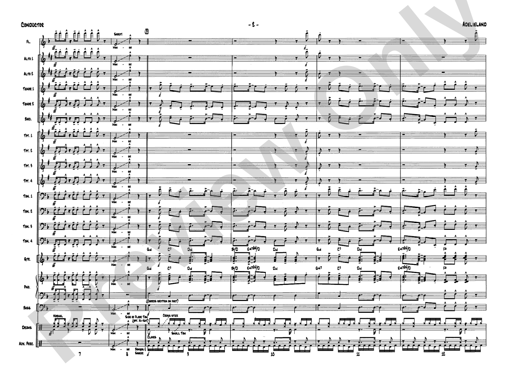 Adelieland (from Happy Feet): Jazz Ensemble Conductor Score & Parts