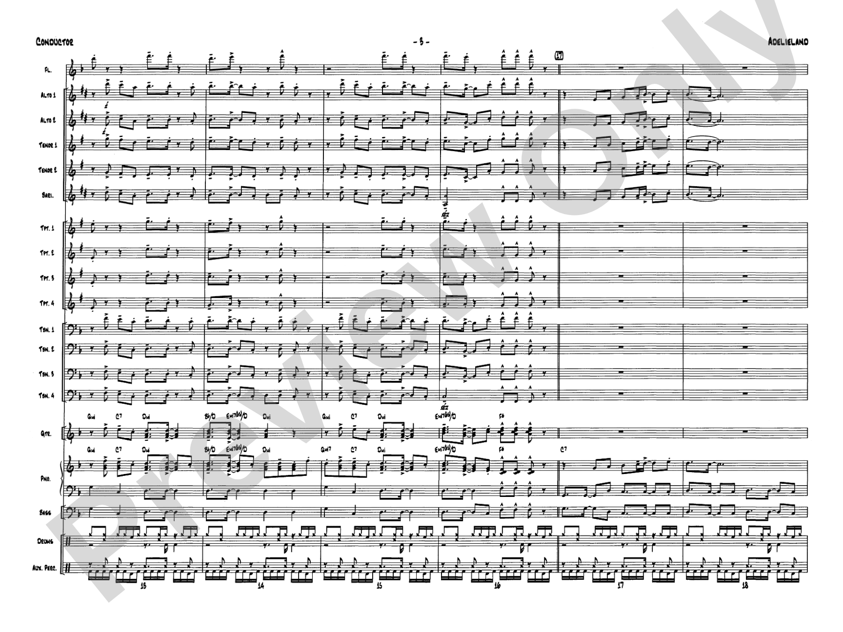 Adelieland (from Happy Feet): Jazz Ensemble Conductor Score & Parts