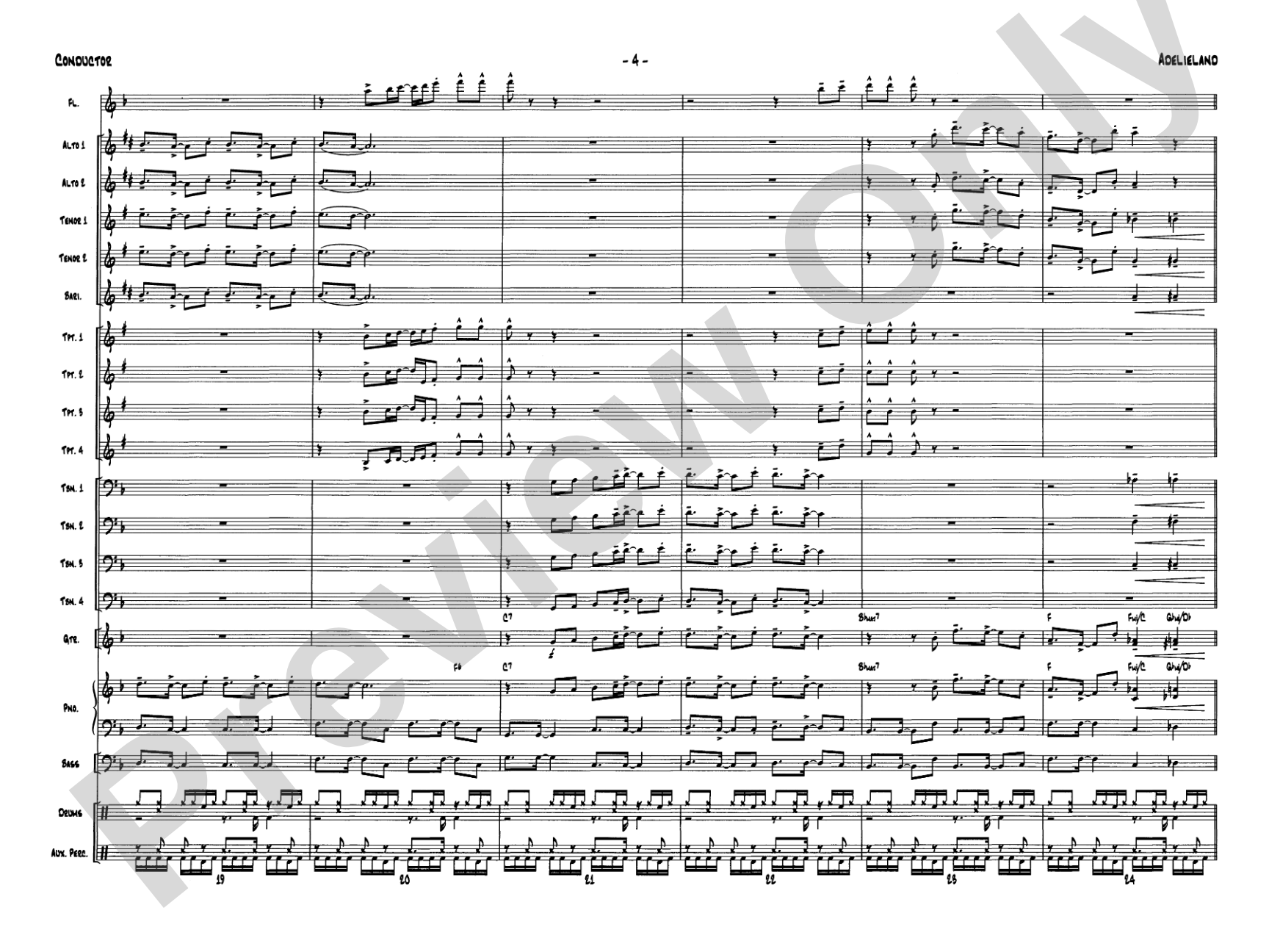 Adelieland (from Happy Feet): Jazz Ensemble Conductor Score & Parts