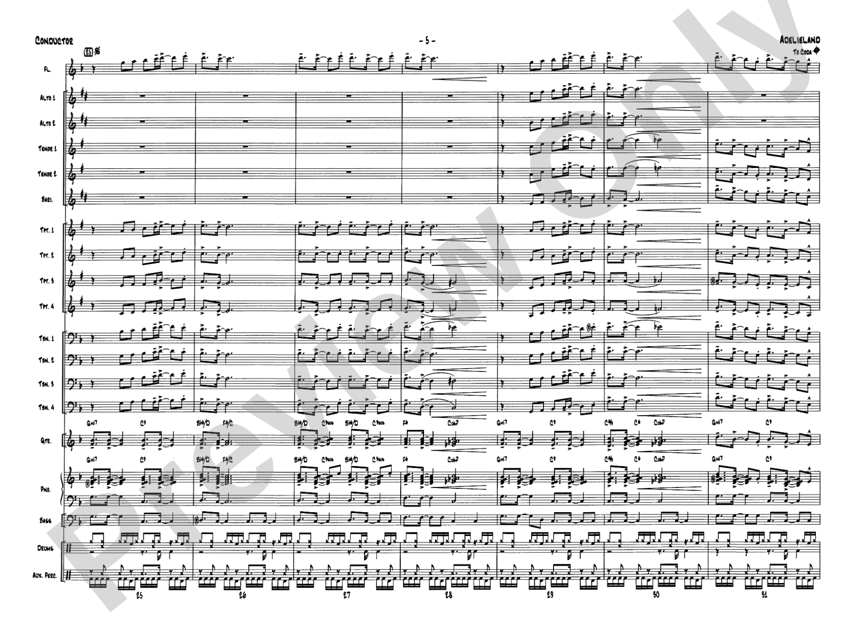 Adelieland (from Happy Feet): Jazz Ensemble Conductor Score & Parts