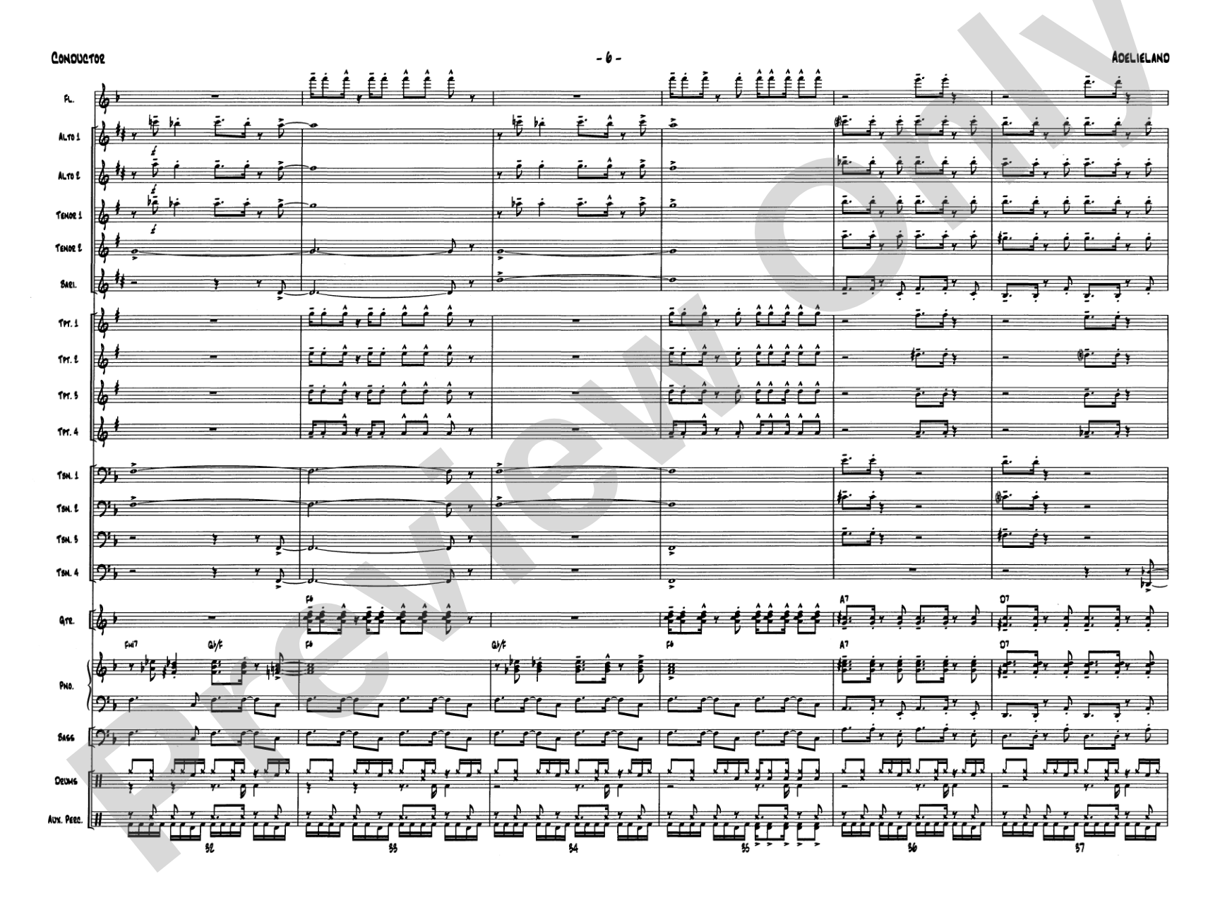 Adelieland (from Happy Feet): Jazz Ensemble Conductor Score & Parts