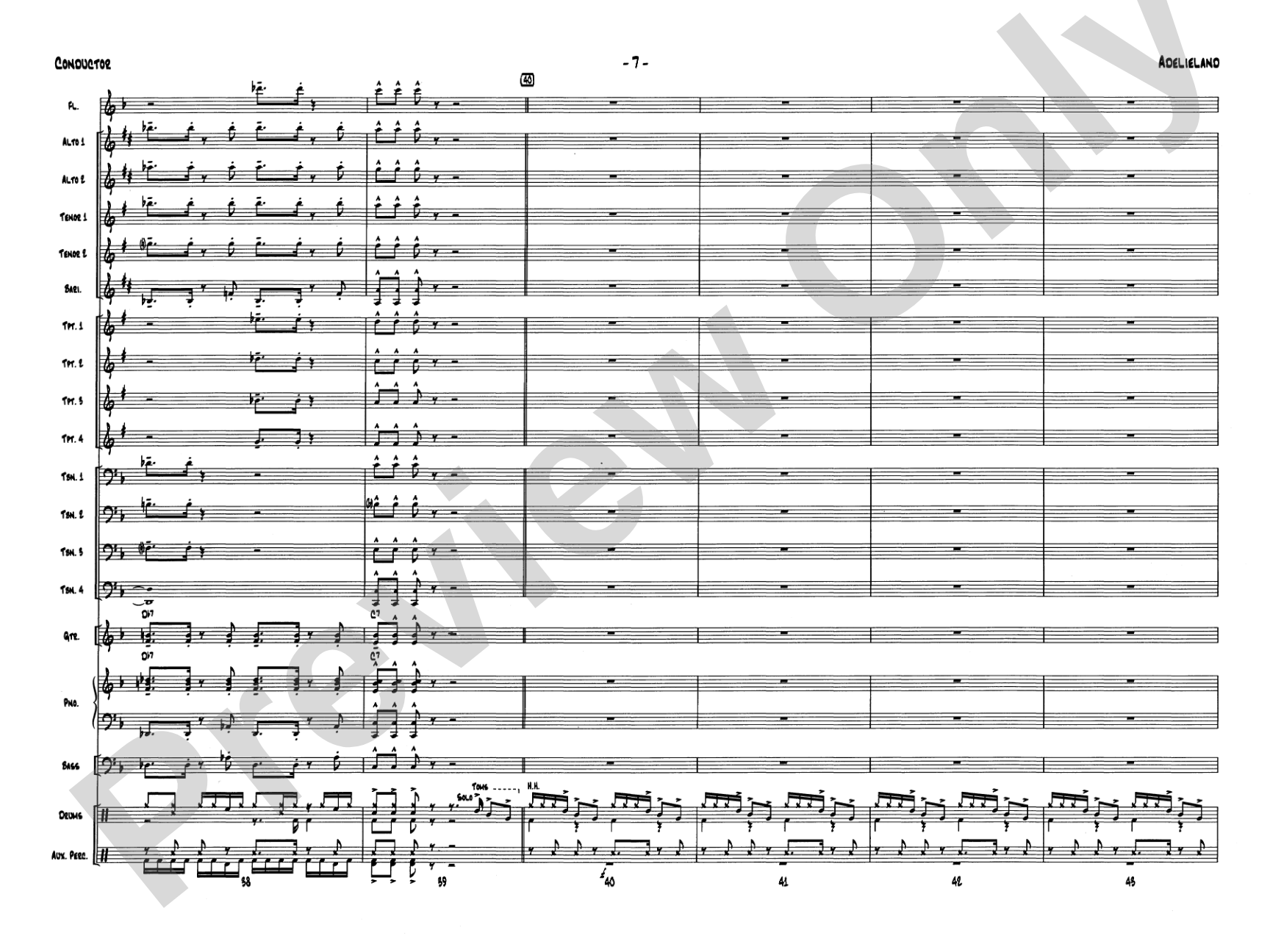 Adelieland (from Happy Feet): Jazz Ensemble Conductor Score & Parts