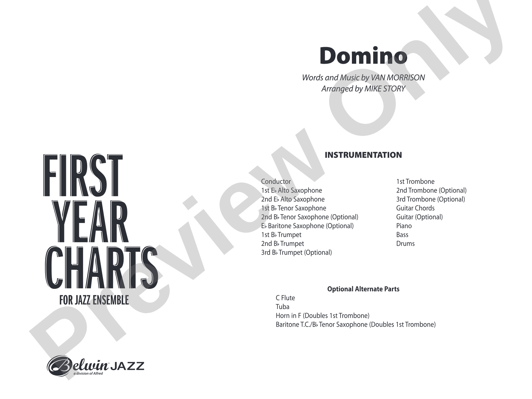 Domino: Jazz Ensemble Conductor Score & Parts