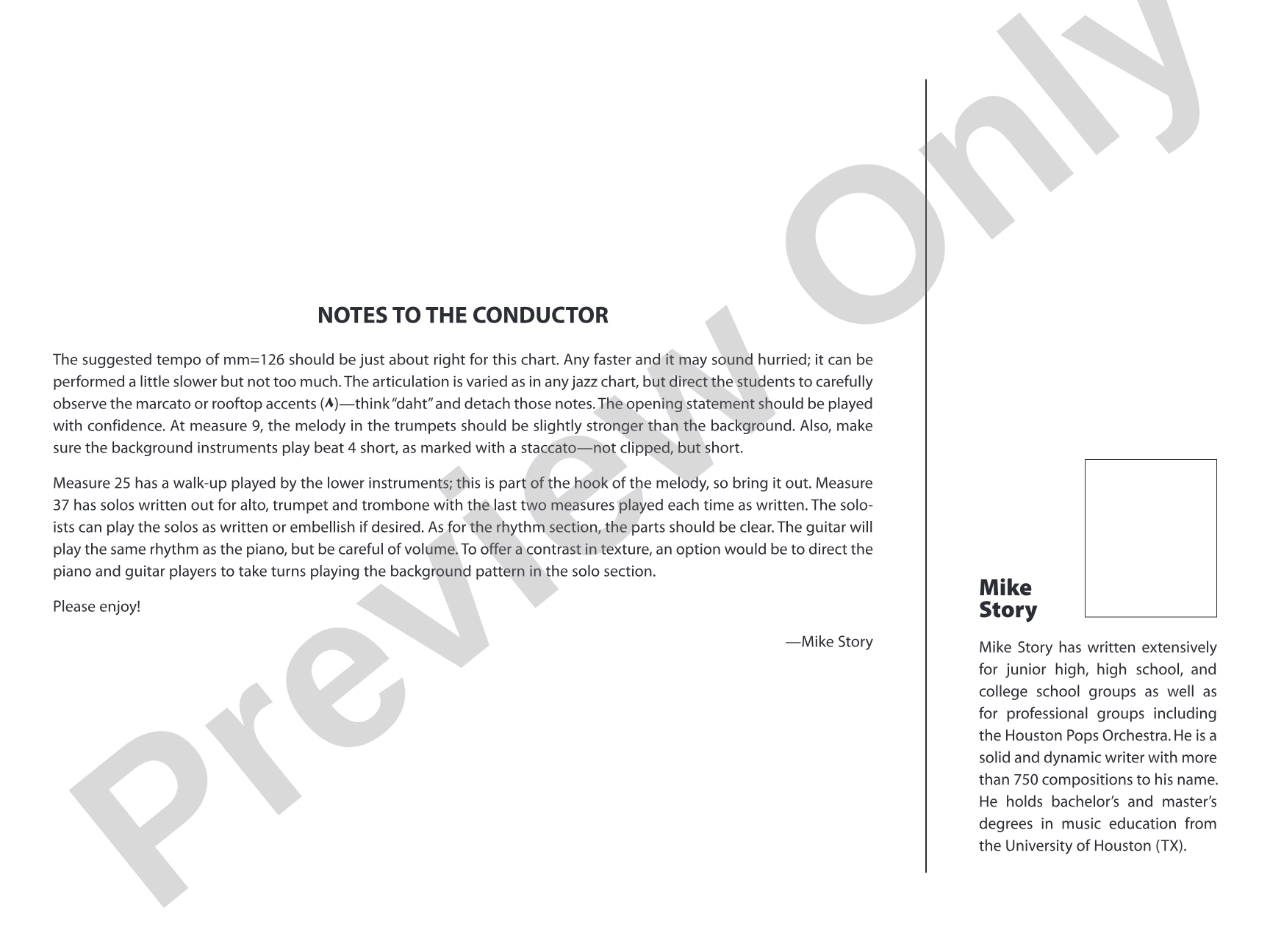 Domino: Jazz Ensemble Conductor Score & Parts