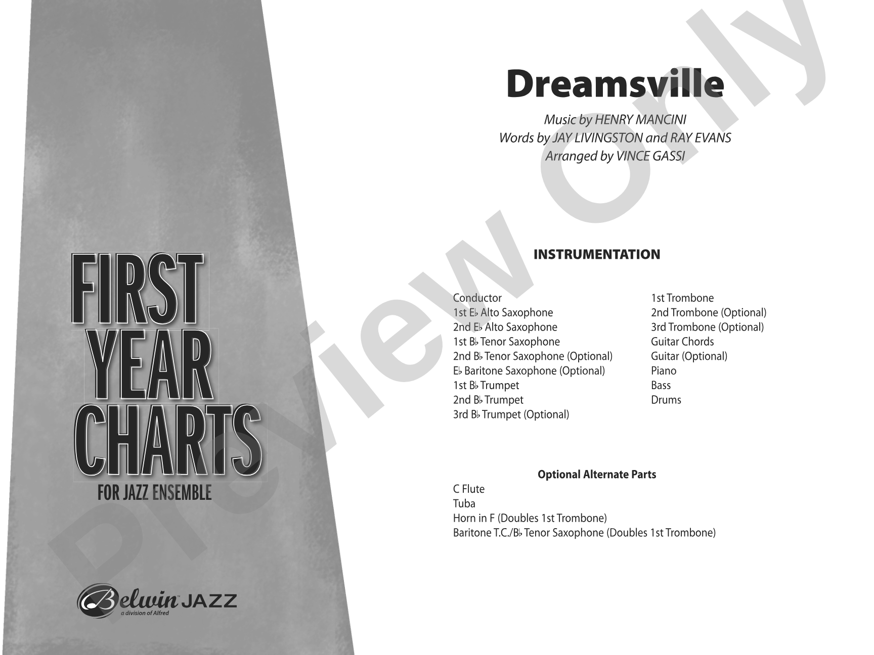 Dreamsville: Jazz Ensemble Conductor Score & Parts
