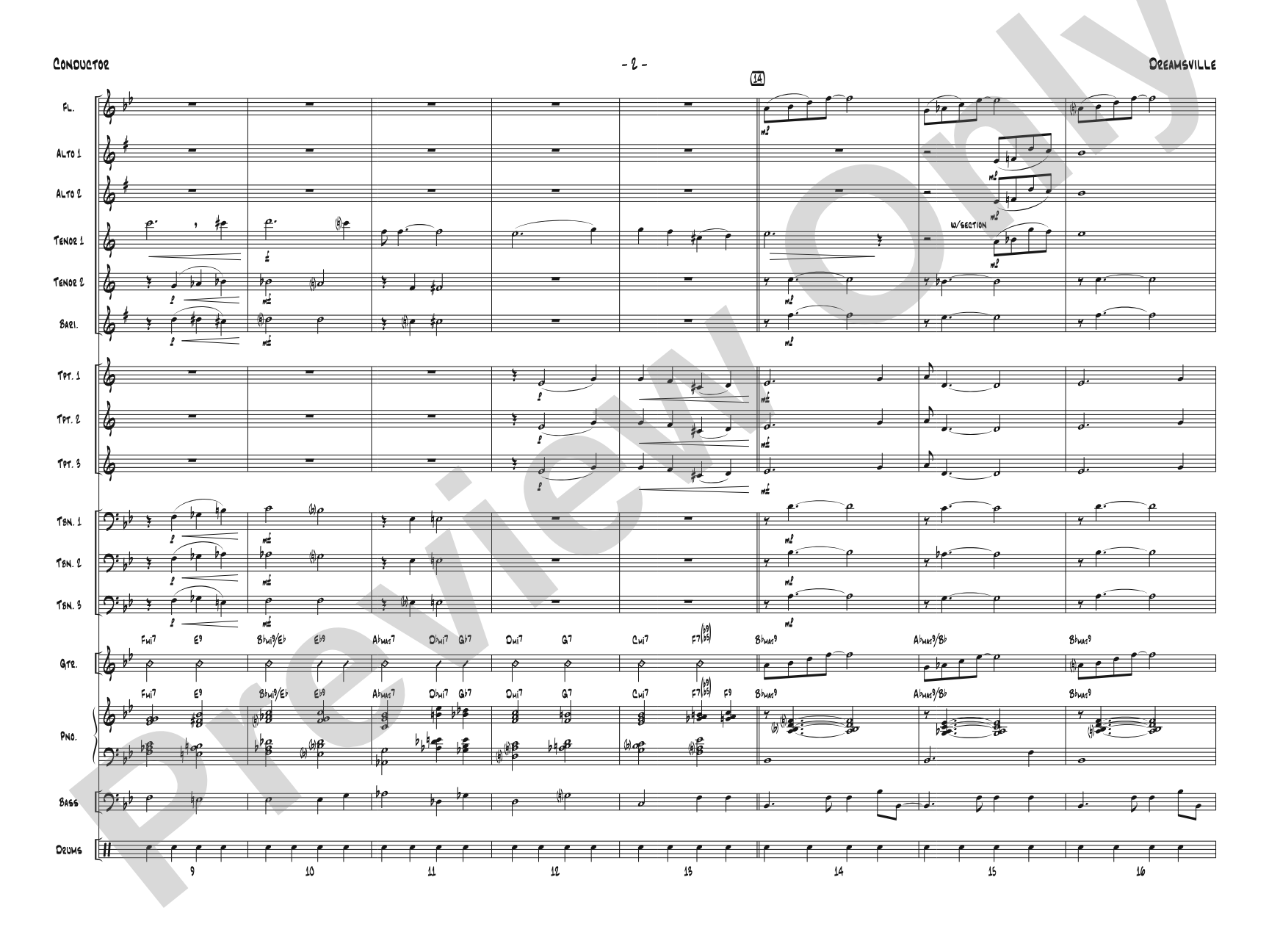 Dreamsville: Jazz Ensemble Conductor Score & Parts