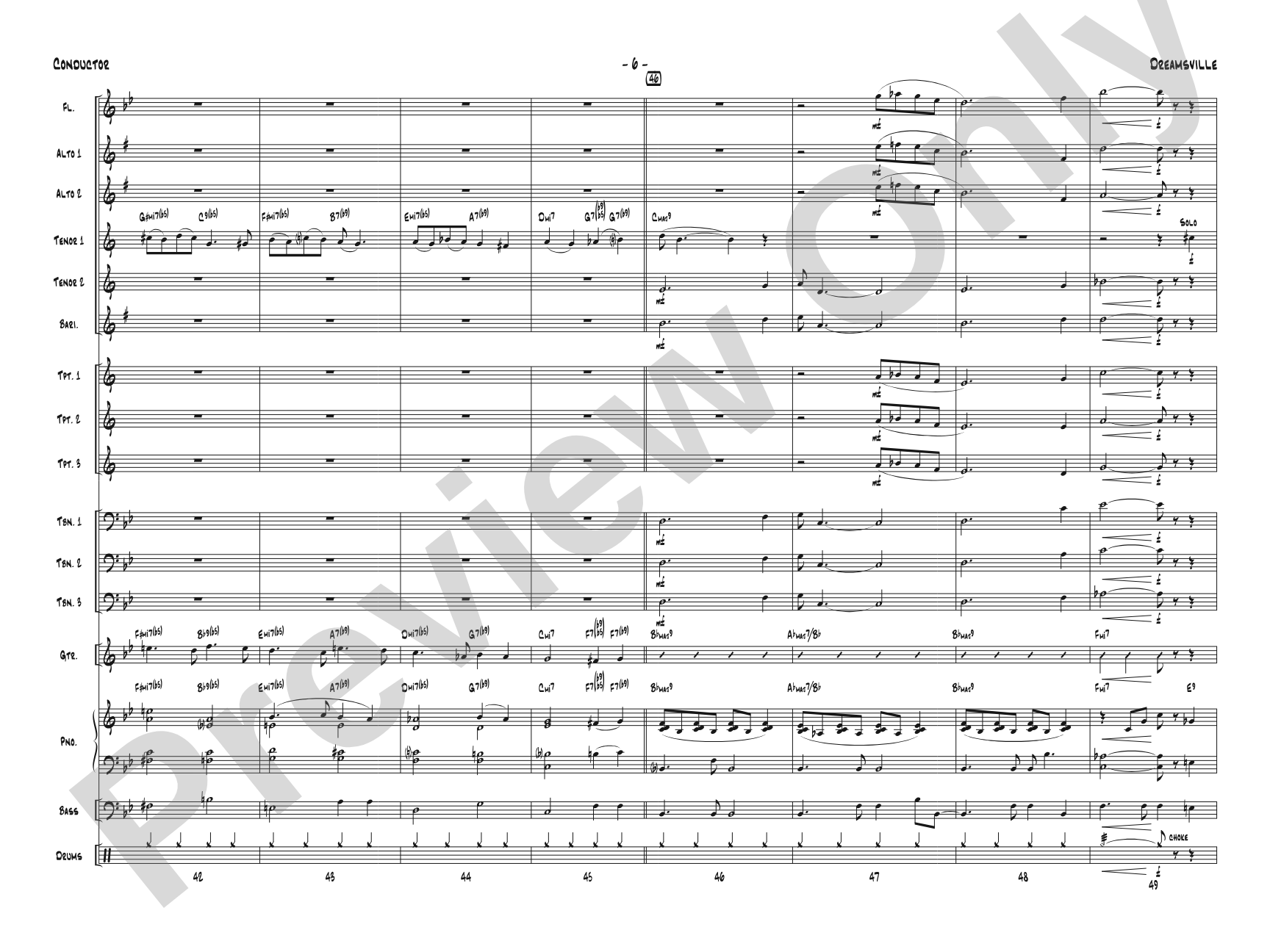 Dreamsville: Jazz Ensemble Conductor Score & Parts