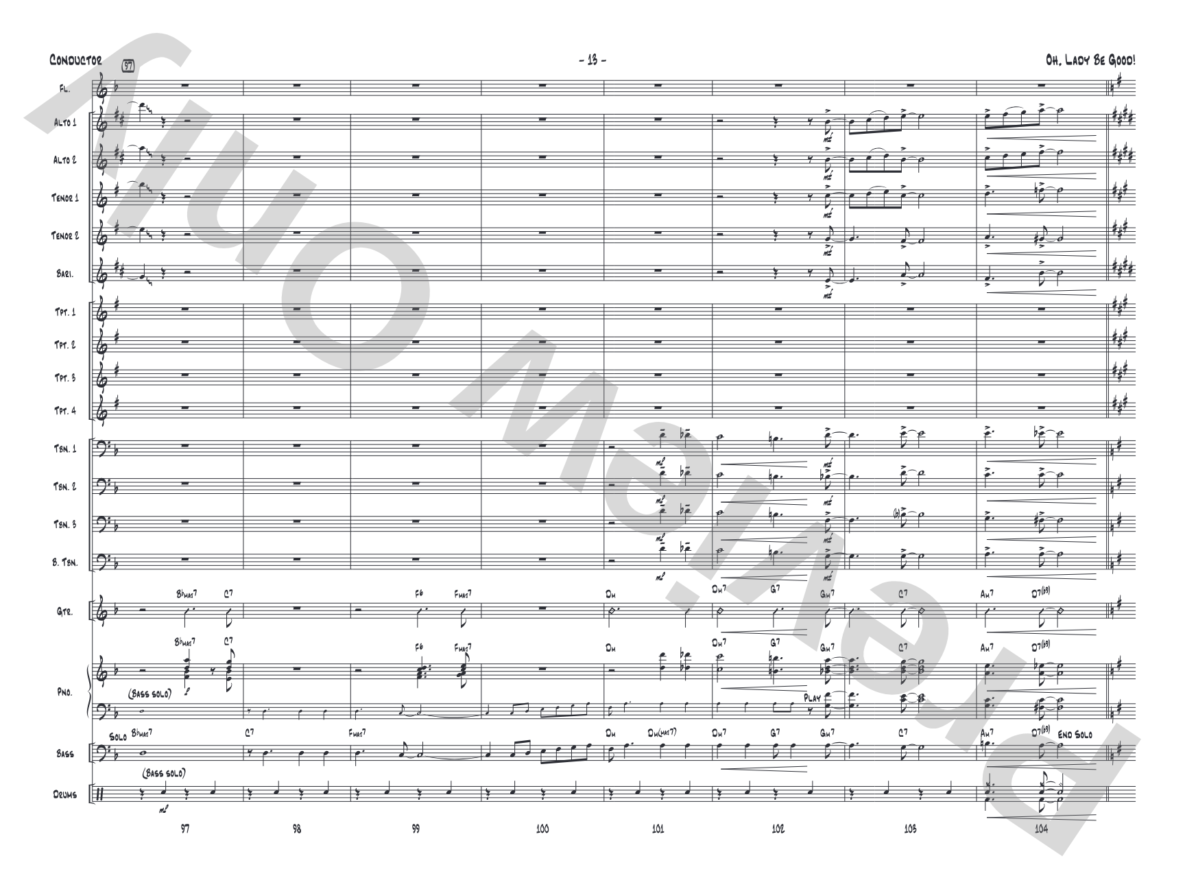 Oh, Lady Be Good!: Jazz Ensemble Conductor Score & Parts