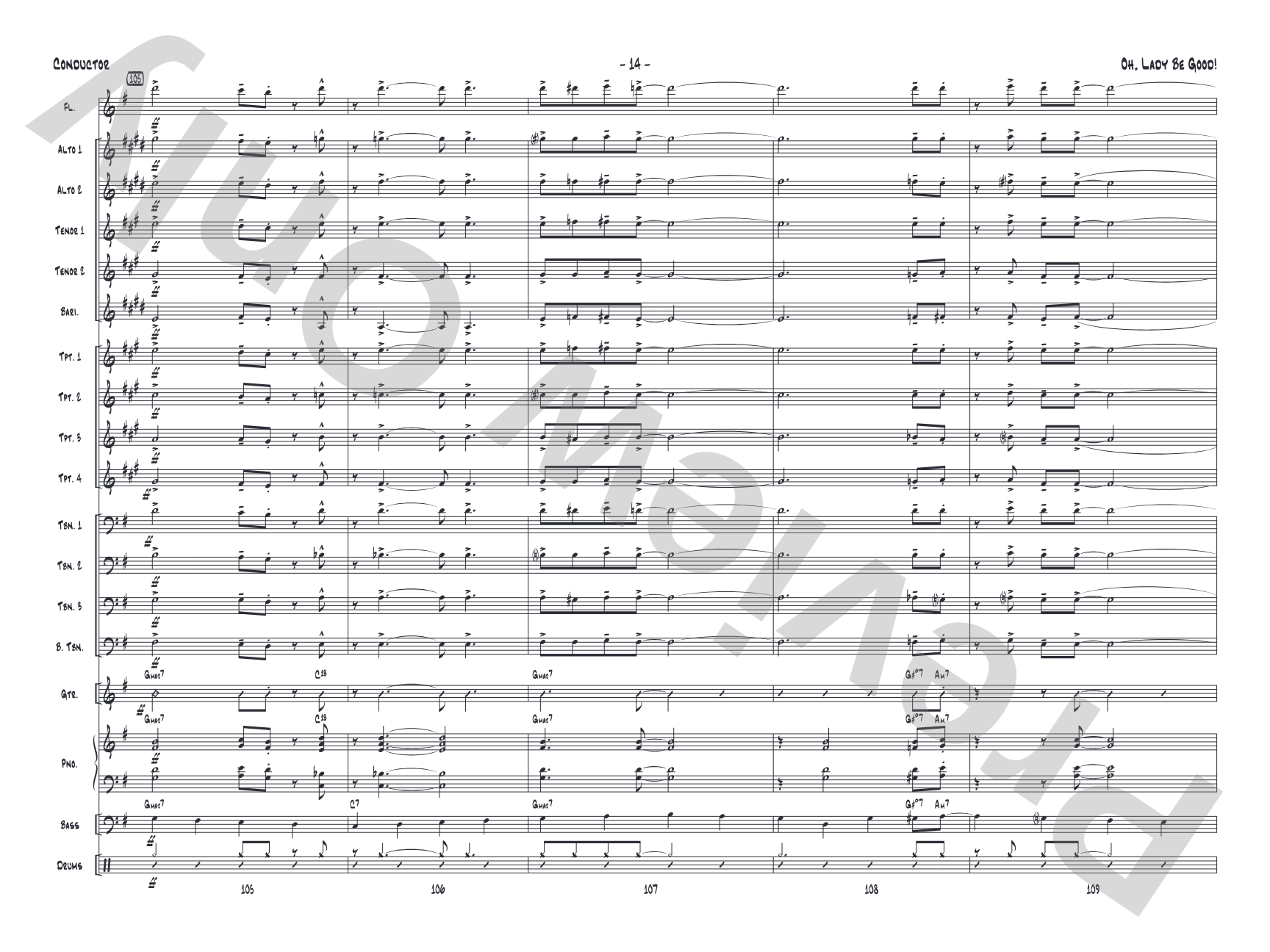 Oh, Lady Be Good!: Jazz Ensemble Conductor Score & Parts
