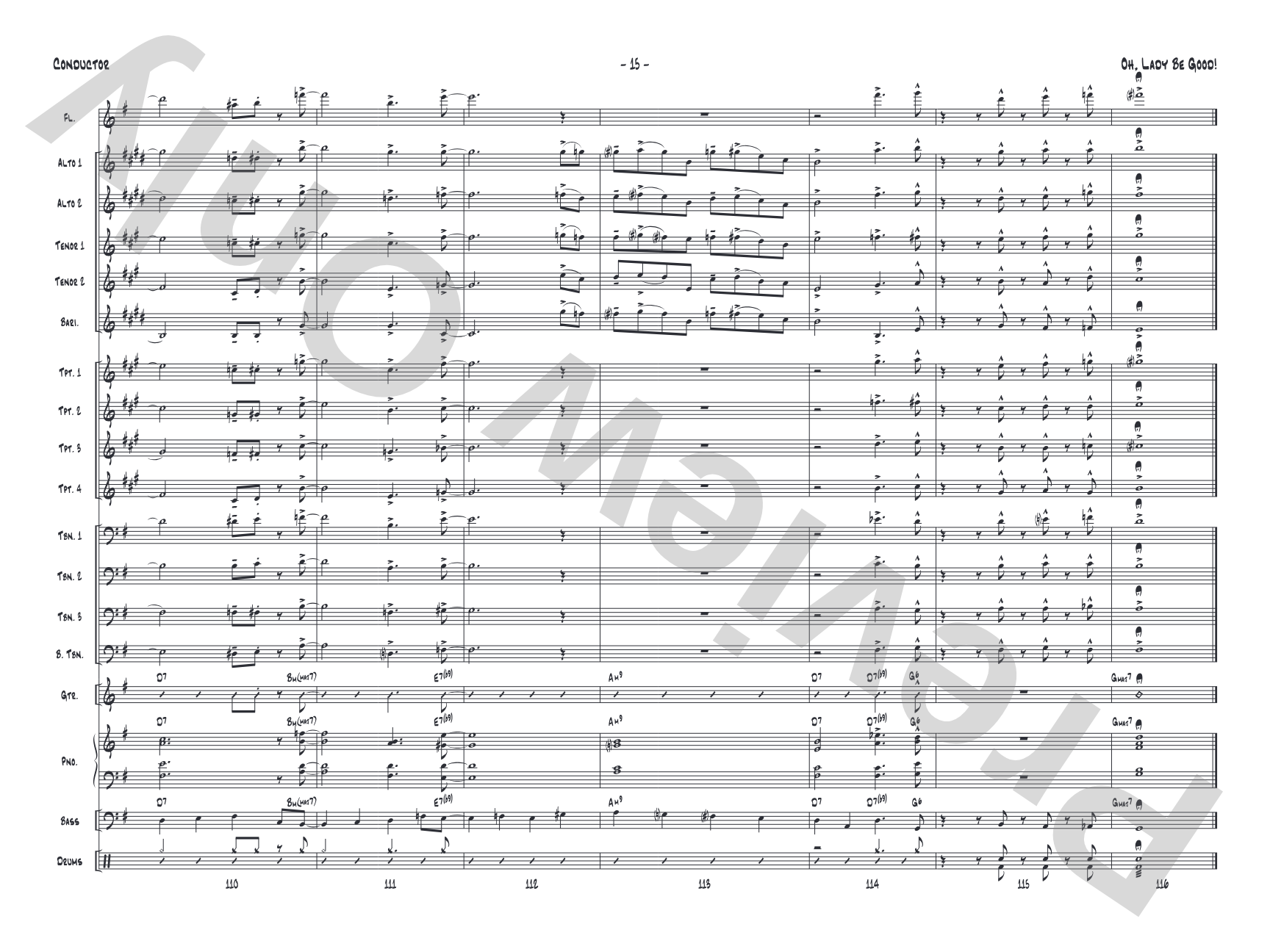 Oh, Lady Be Good!: Jazz Ensemble Conductor Score & Parts