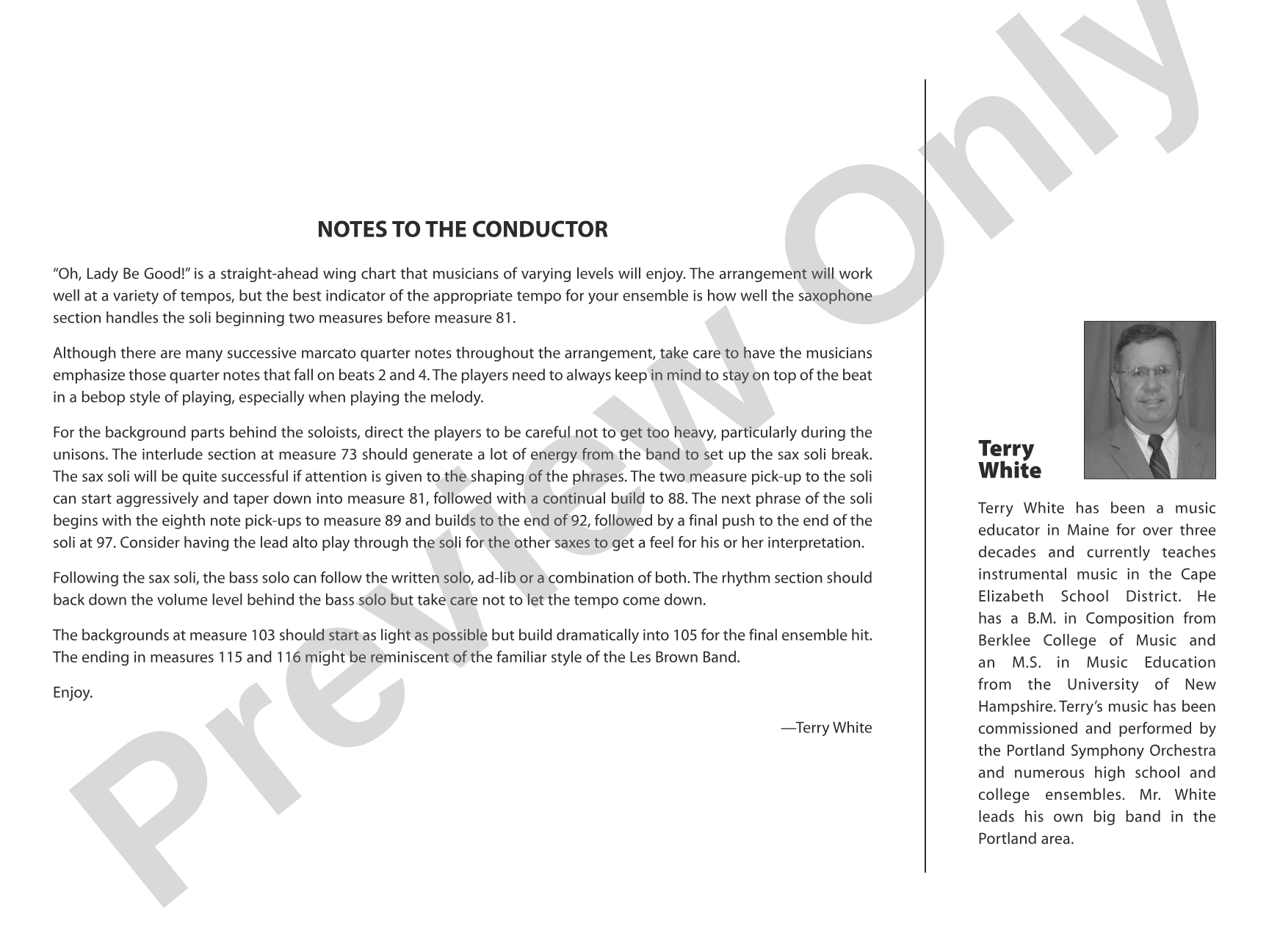 Oh, Lady Be Good!: Jazz Ensemble Conductor Score & Parts