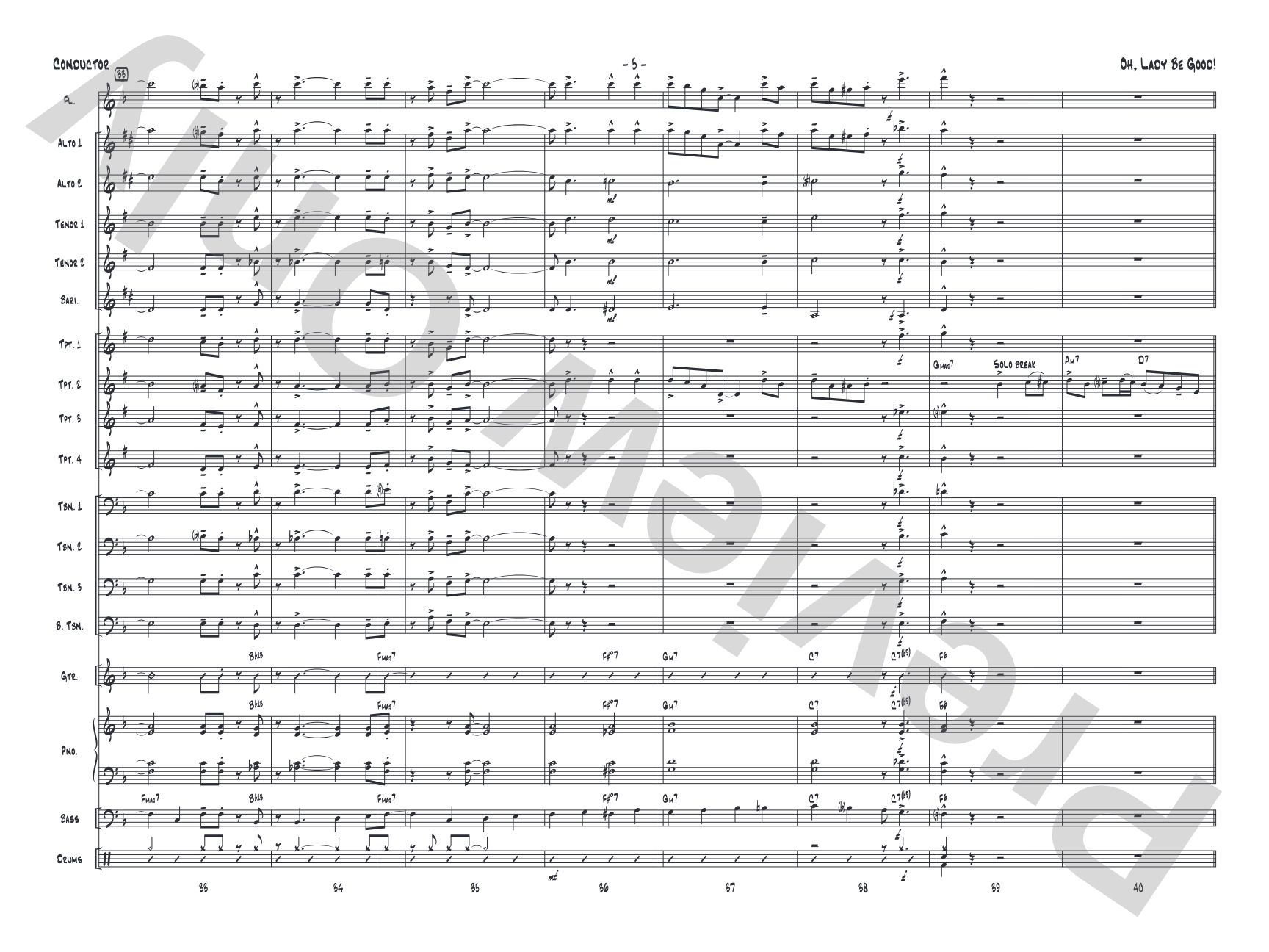 Oh, Lady Be Good!: Jazz Ensemble Conductor Score & Parts