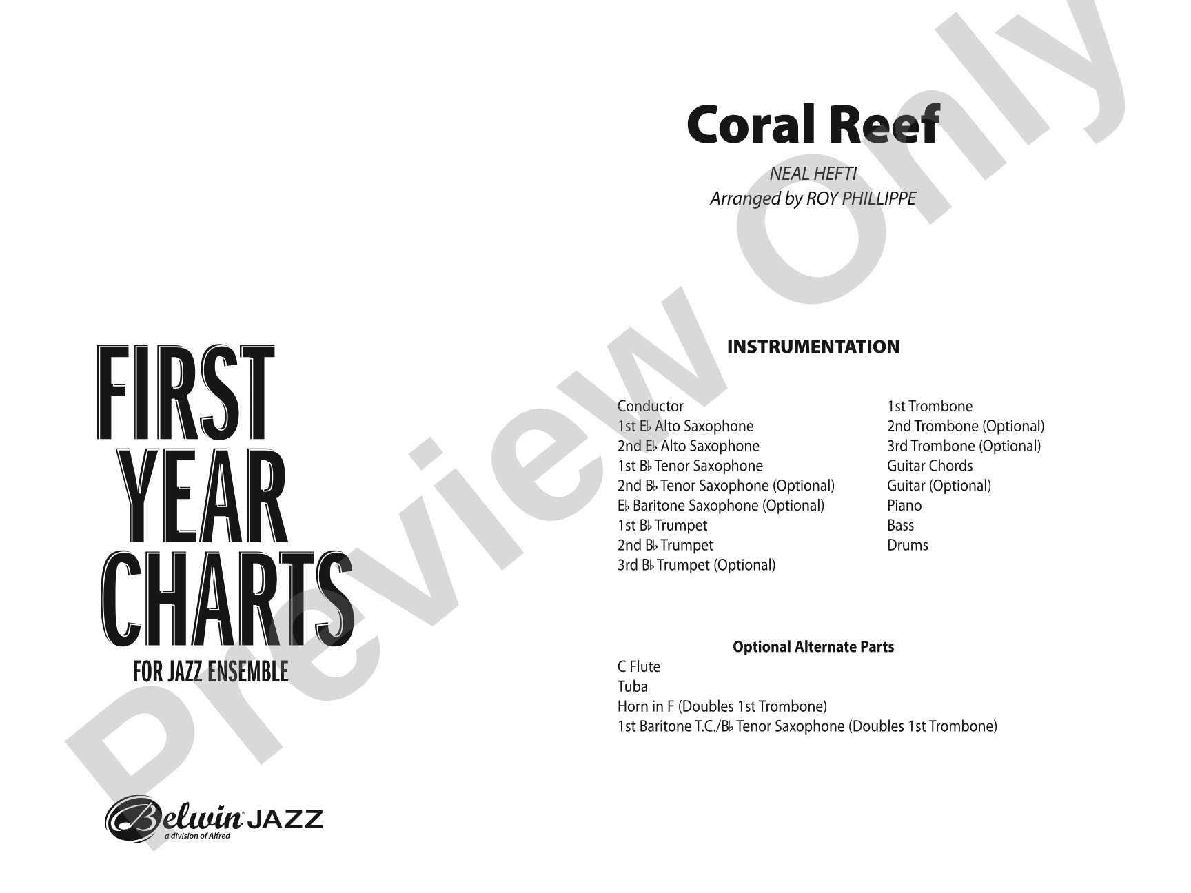 Coral Reef: Jazz Ensemble Conductor Score & Parts