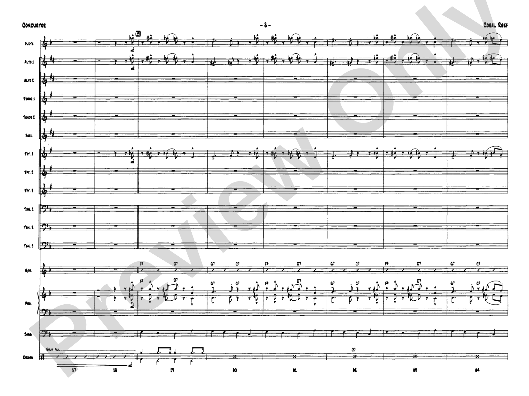 Coral Reef: Jazz Ensemble Conductor Score & Parts