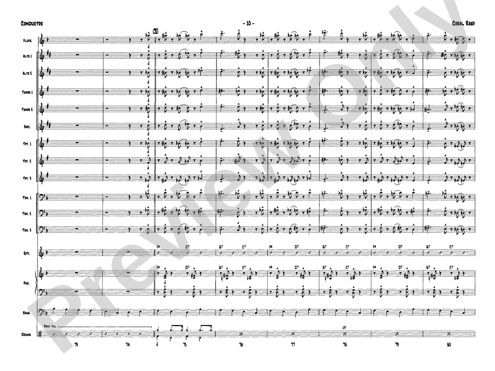 Coral Reef: Jazz Ensemble Conductor Score & Parts
