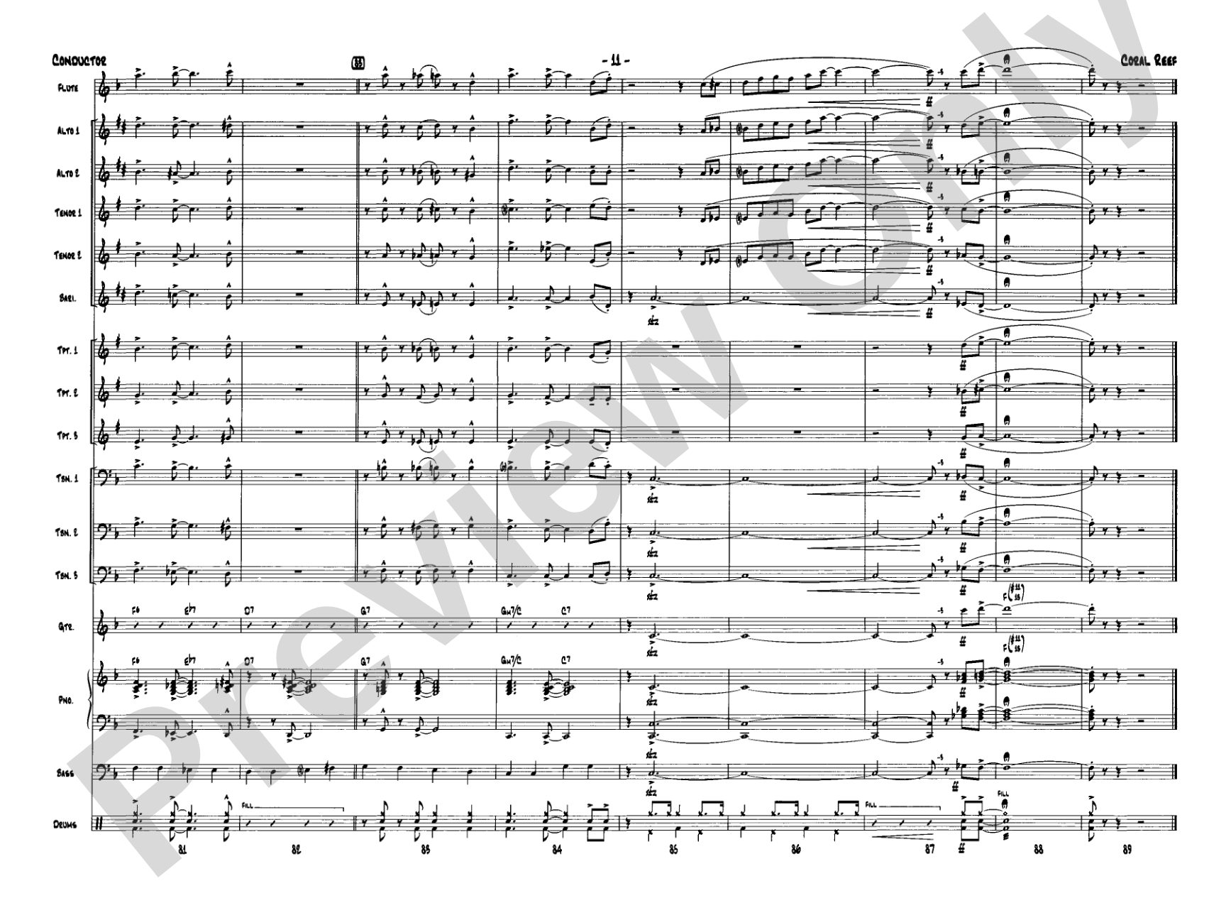 Coral Reef: Jazz Ensemble Conductor Score & Parts