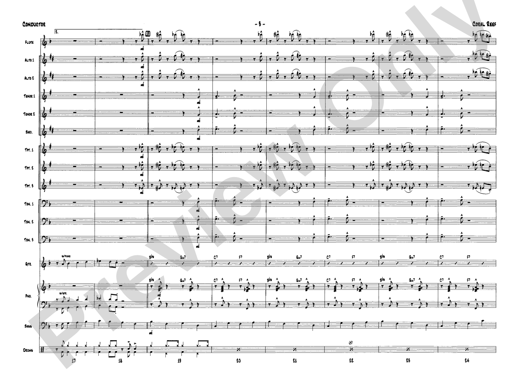 Coral Reef: Jazz Ensemble Conductor Score & Parts