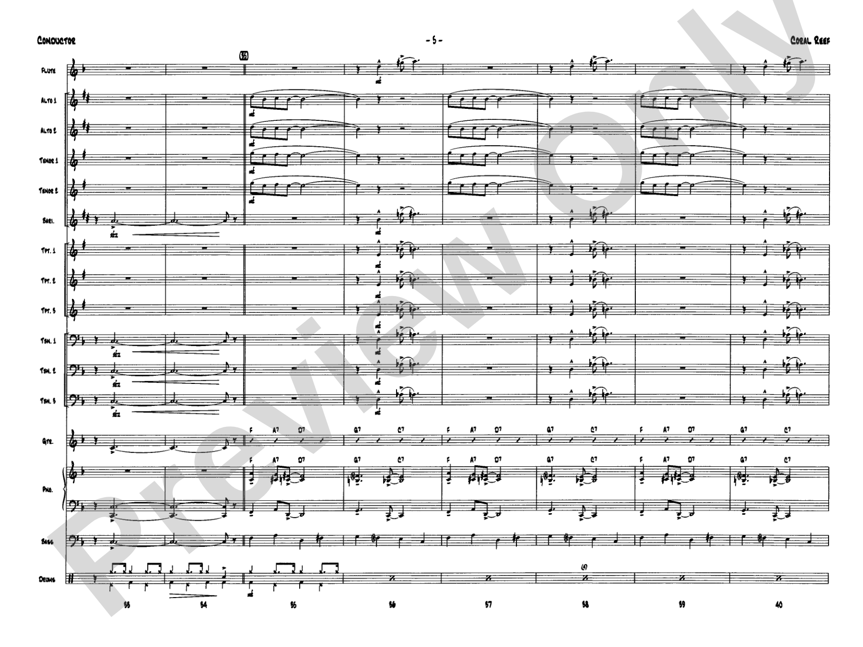 Coral Reef: Jazz Ensemble Conductor Score & Parts