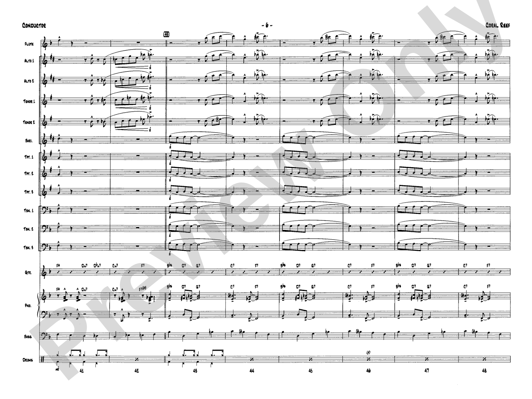Coral Reef: Jazz Ensemble Conductor Score & Parts