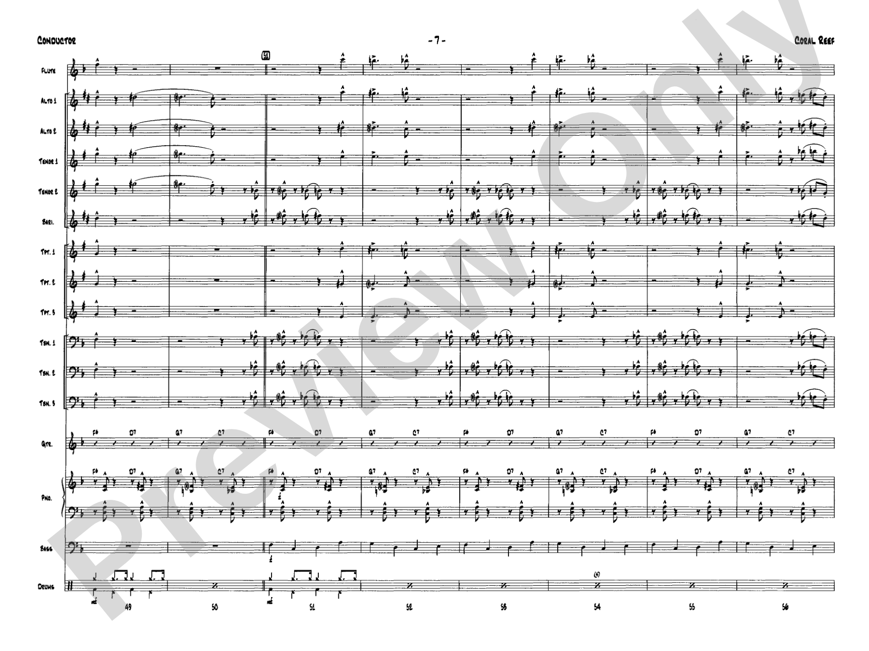 Coral Reef: Jazz Ensemble Conductor Score & Parts