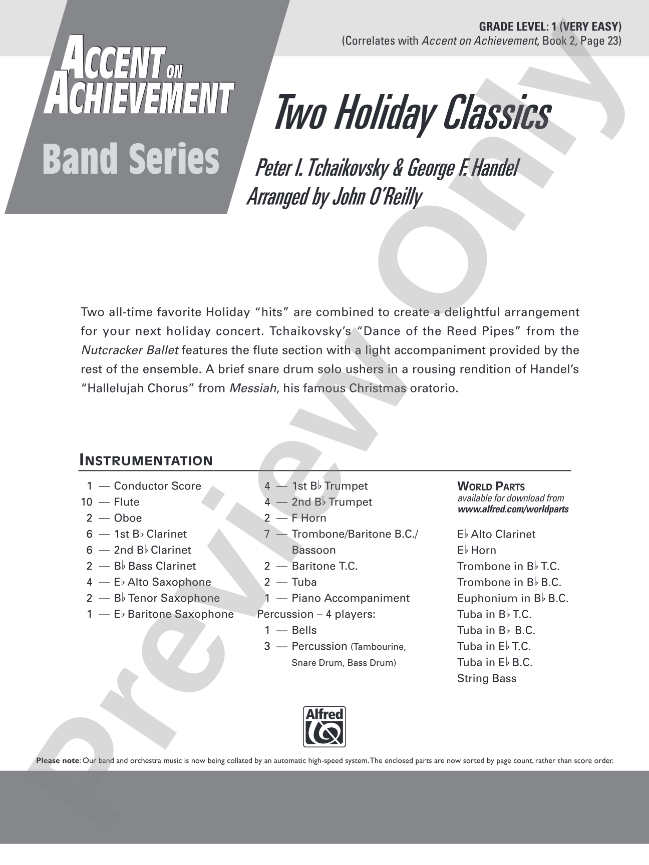 Two Holiday Classics: Concert Band Conductor Score & Parts