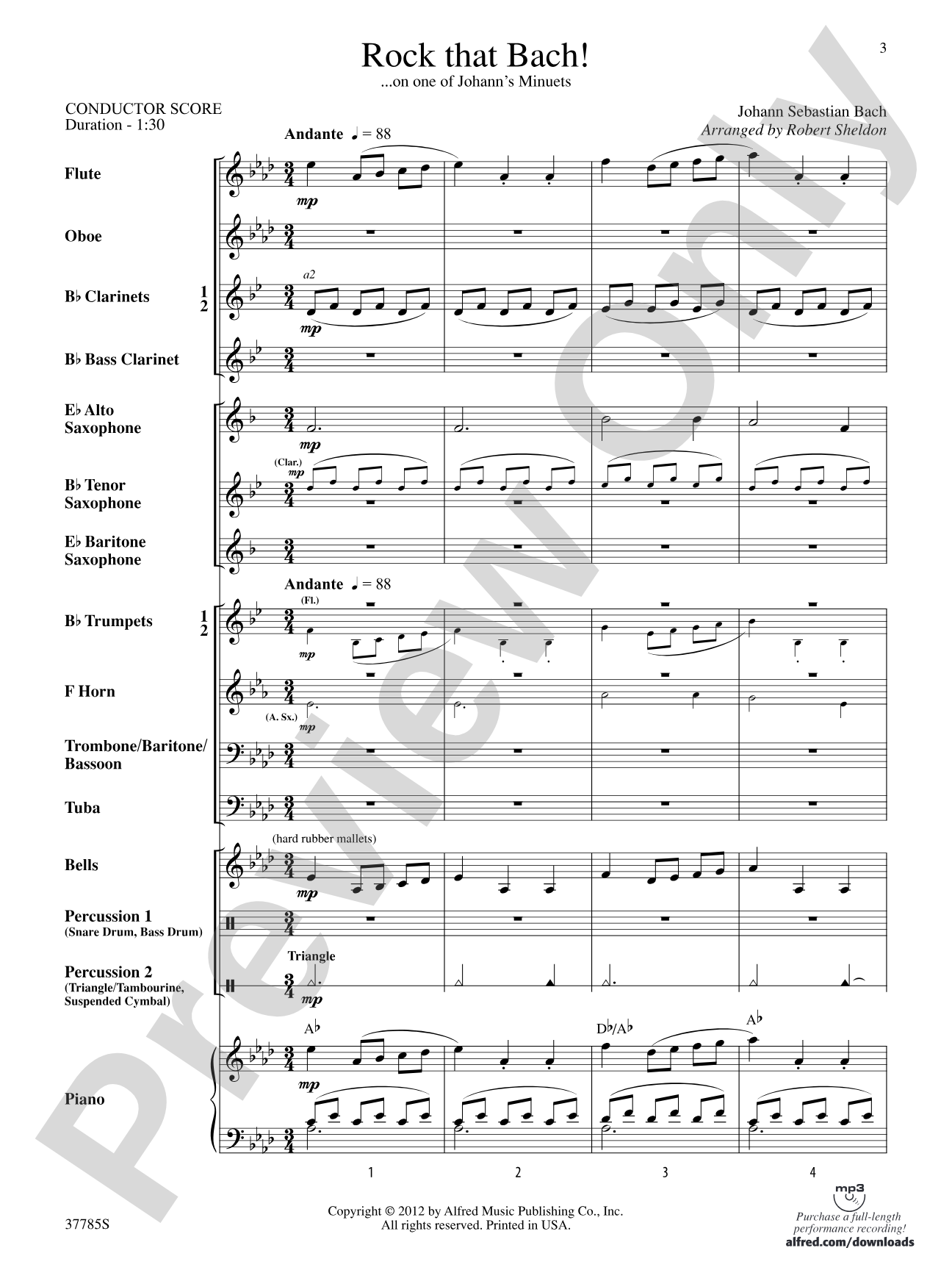 Rock That Bach!: Concert Band Conductor Score & Parts