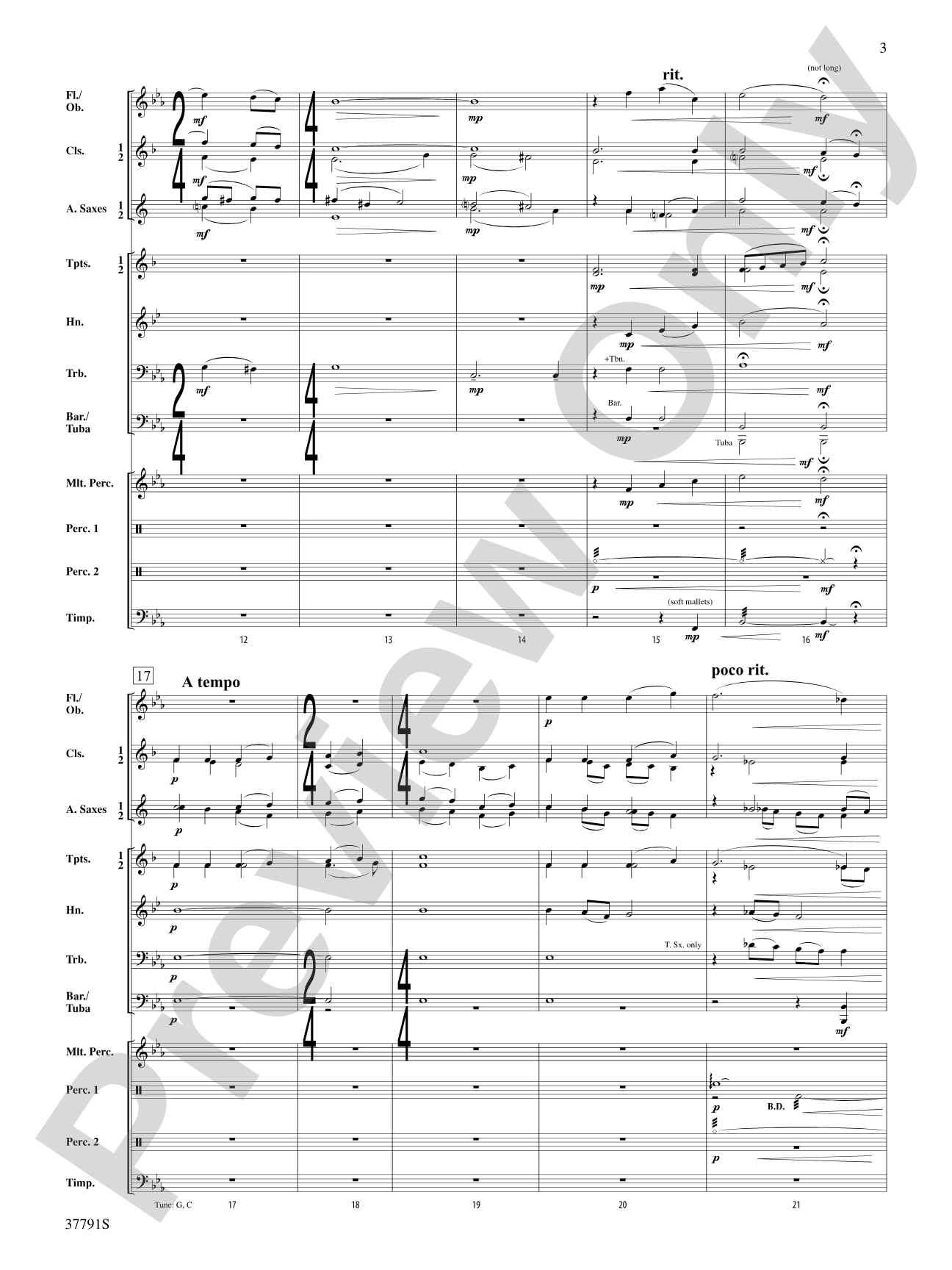 Appalachian Folk Carol: Concert Band Conductor Score & Parts