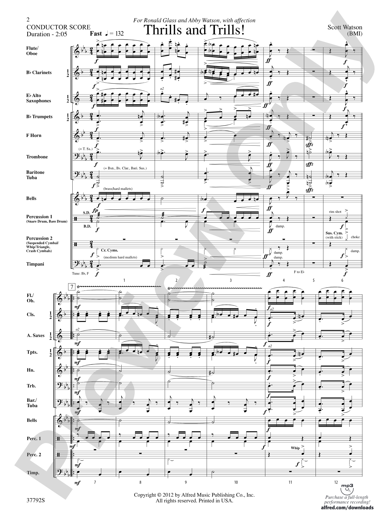 Thrills and Trills!: Concert Band Conductor Score & Parts