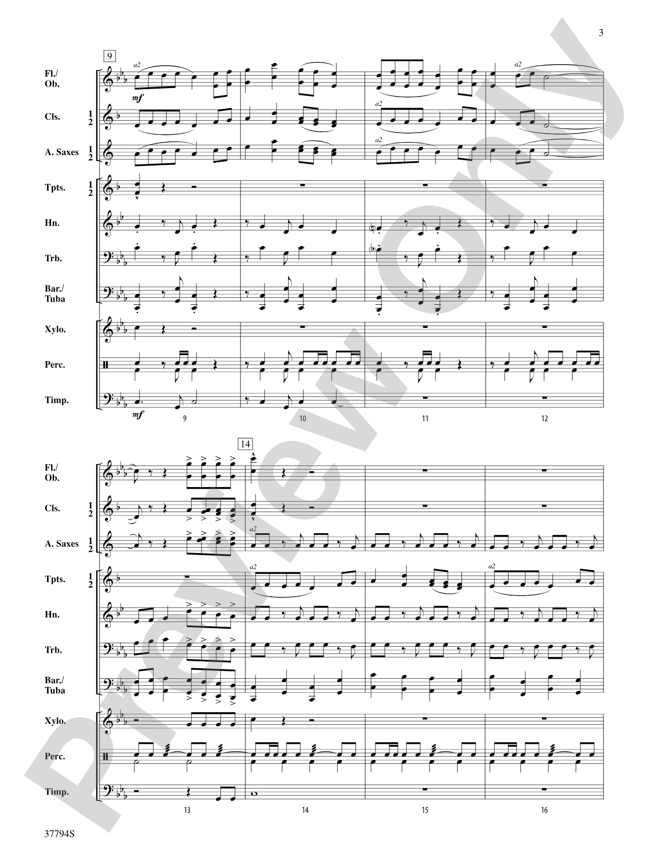 Mystery Bay March: Concert Band Conductor Score & Parts
