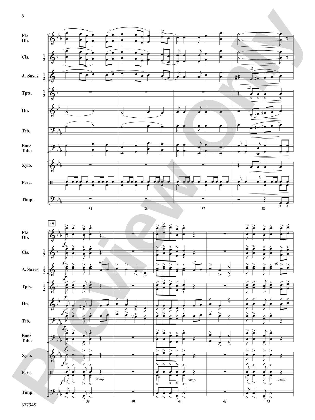 Mystery Bay March: Concert Band Conductor Score & Parts