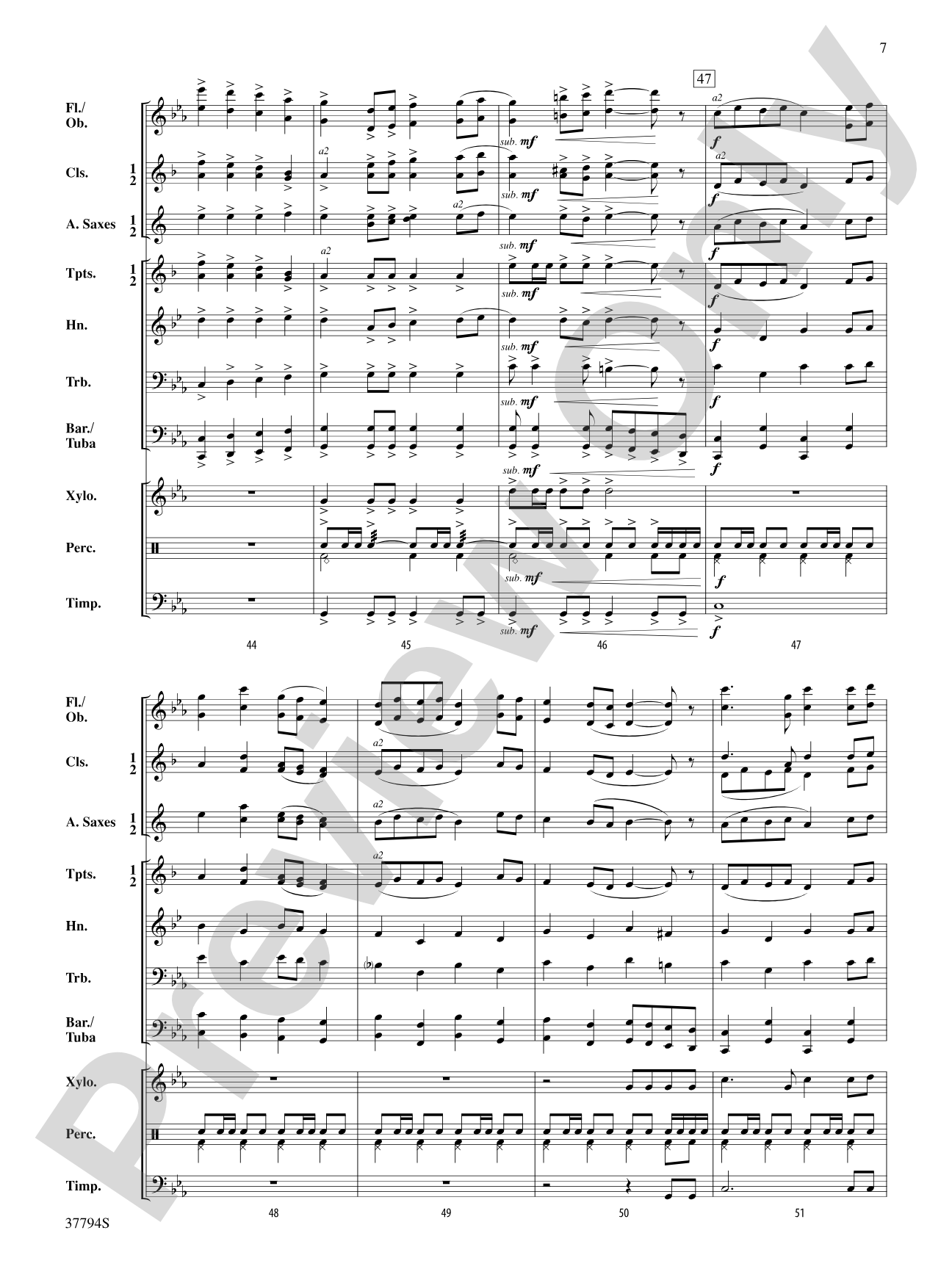 Mystery Bay March: Concert Band Conductor Score & Parts
