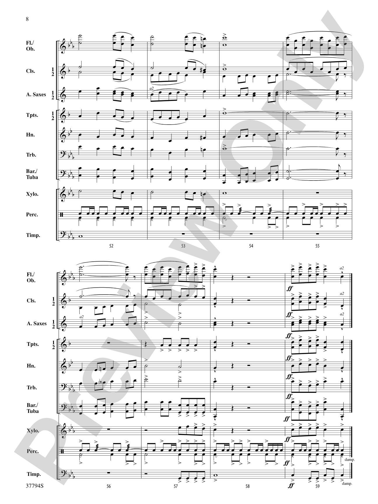Mystery Bay March: Concert Band Conductor Score & Parts