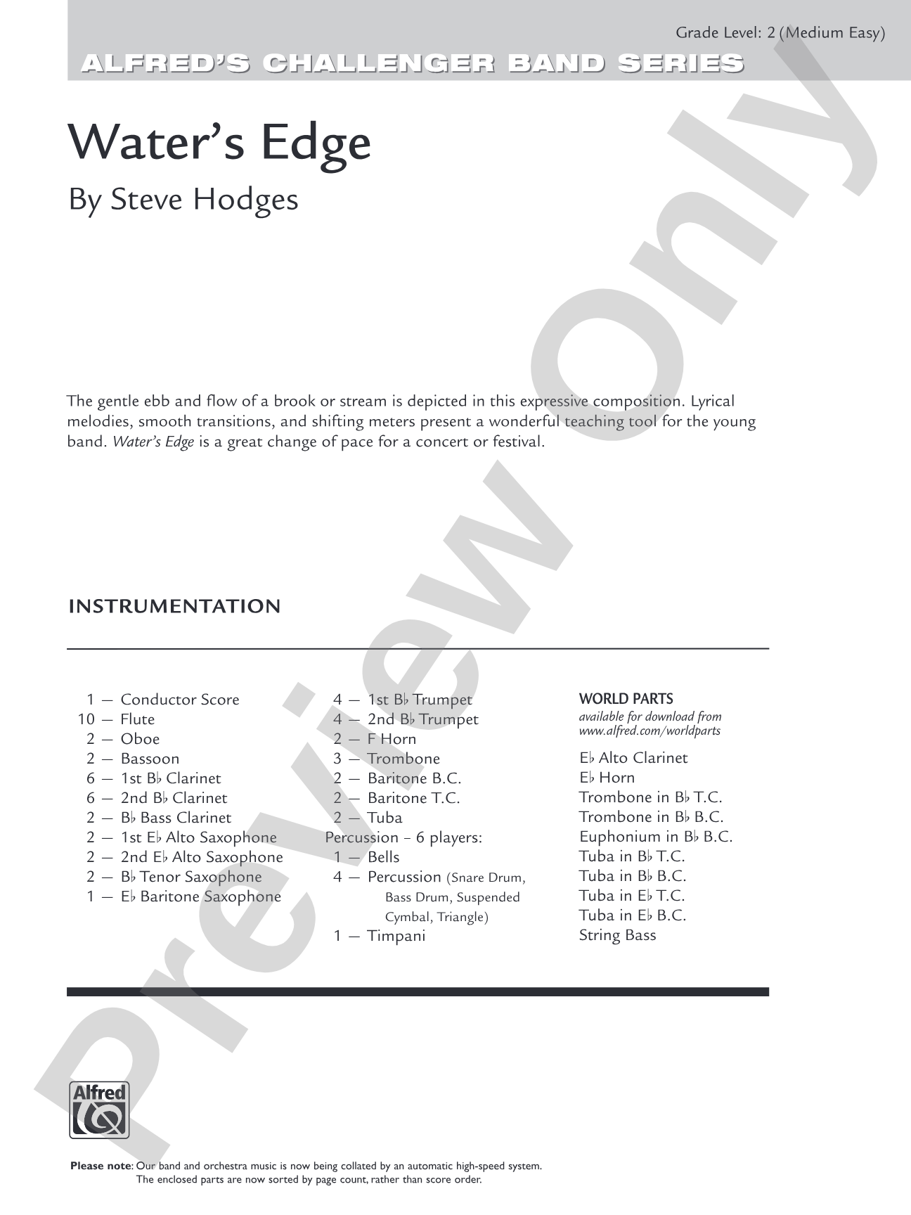 Water's Edge: Concert Band Conductor Score & Parts