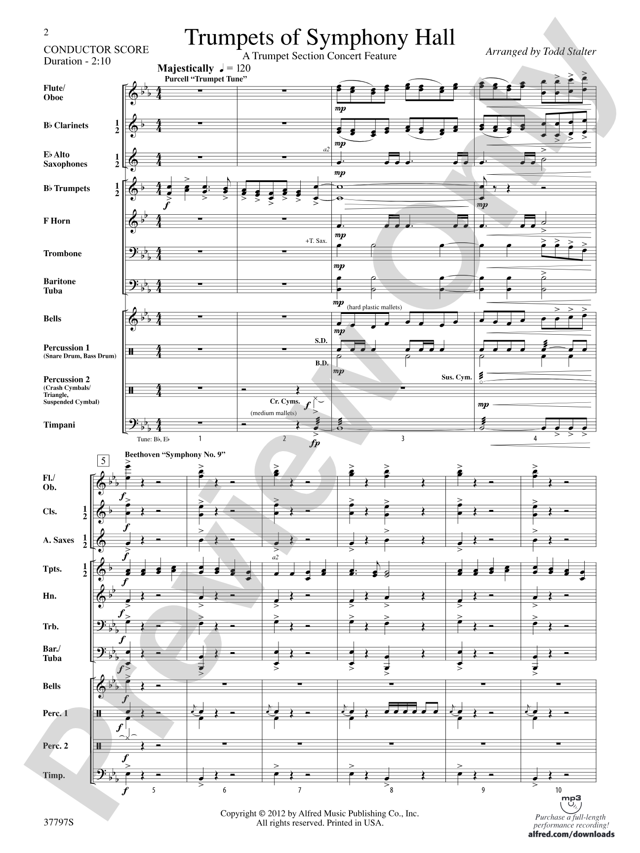 Trumpets of Symphony Hall: Score