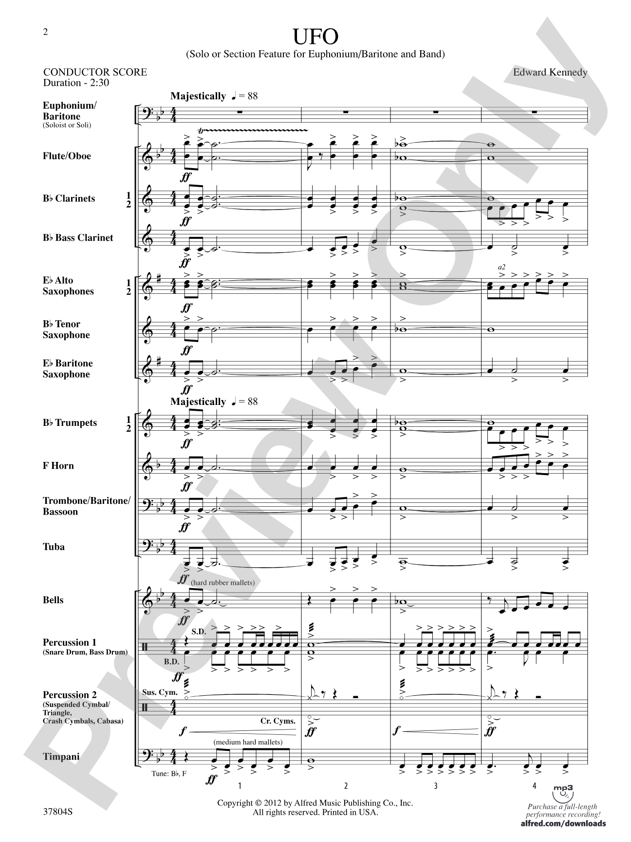 UFO: Concert Band Conductor Score & Parts