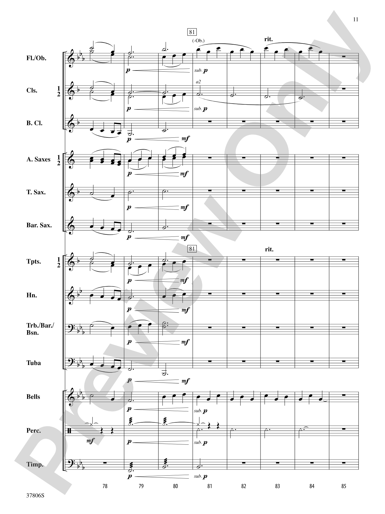 Mosswood Lullaby: Concert Band Conductor Score & Parts