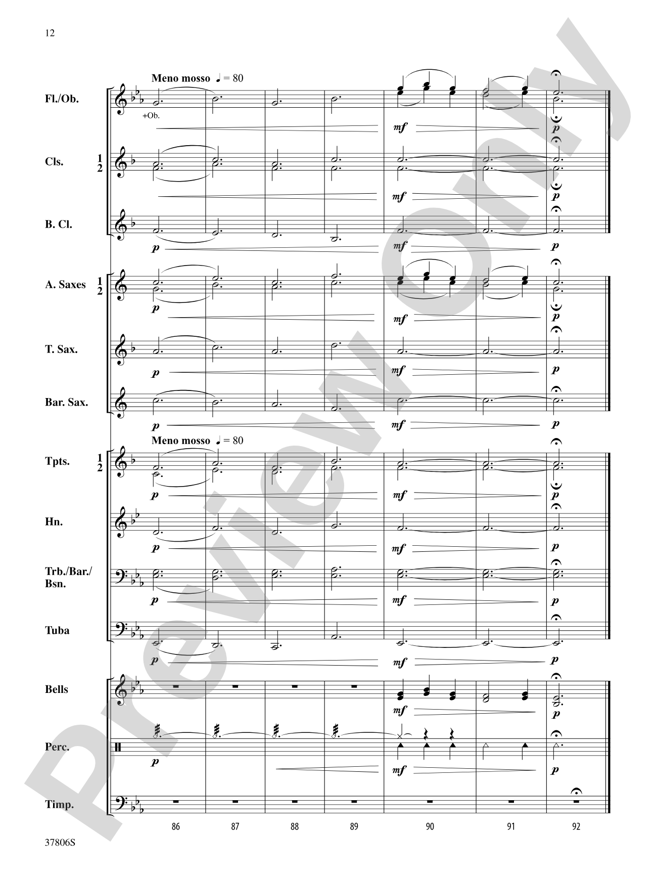 Mosswood Lullaby: Concert Band Conductor Score & Parts