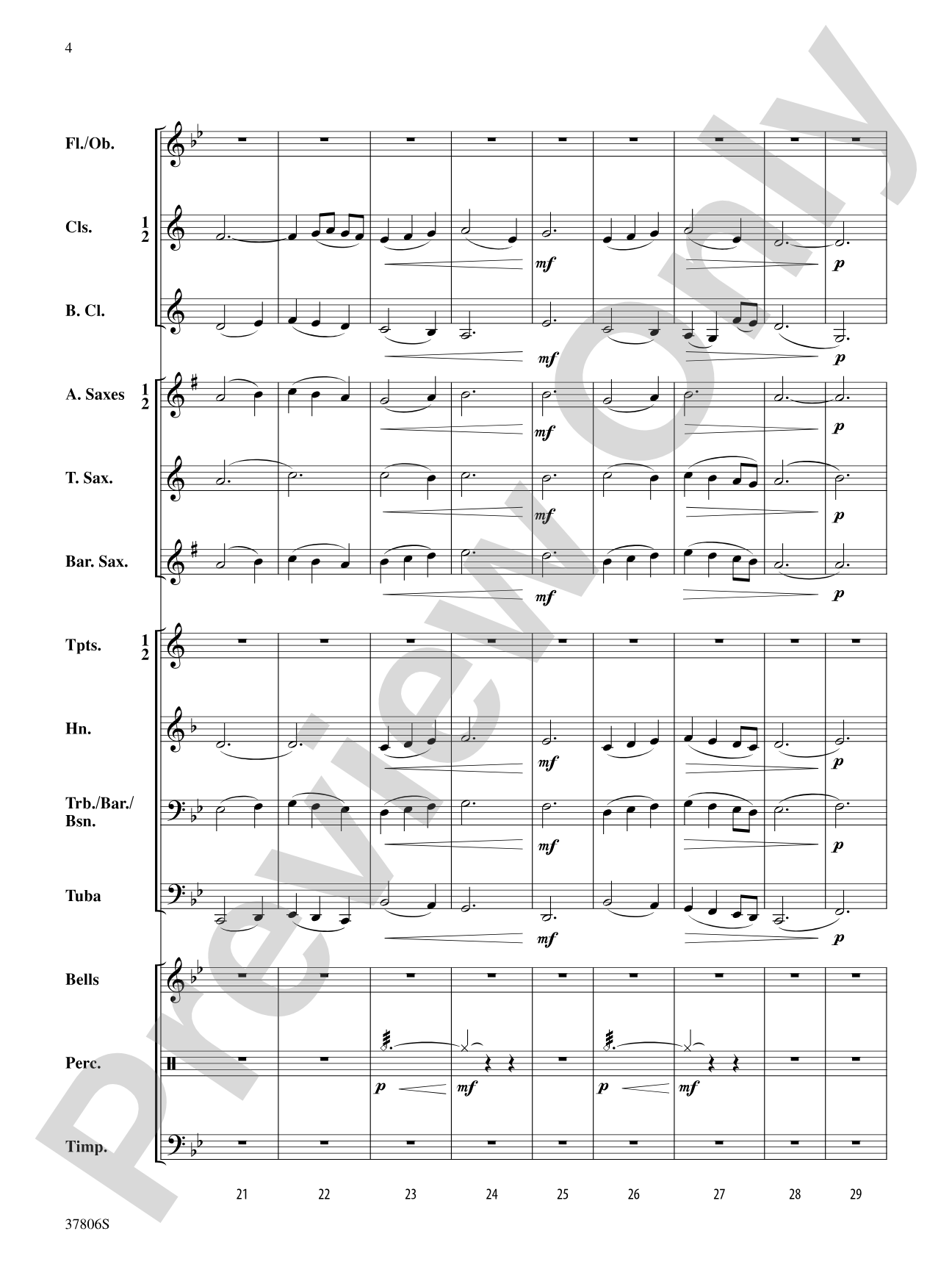 Mosswood Lullaby: Concert Band Conductor Score & Parts