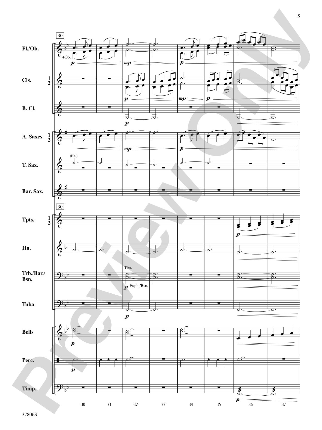 Mosswood Lullaby: Concert Band Conductor Score & Parts