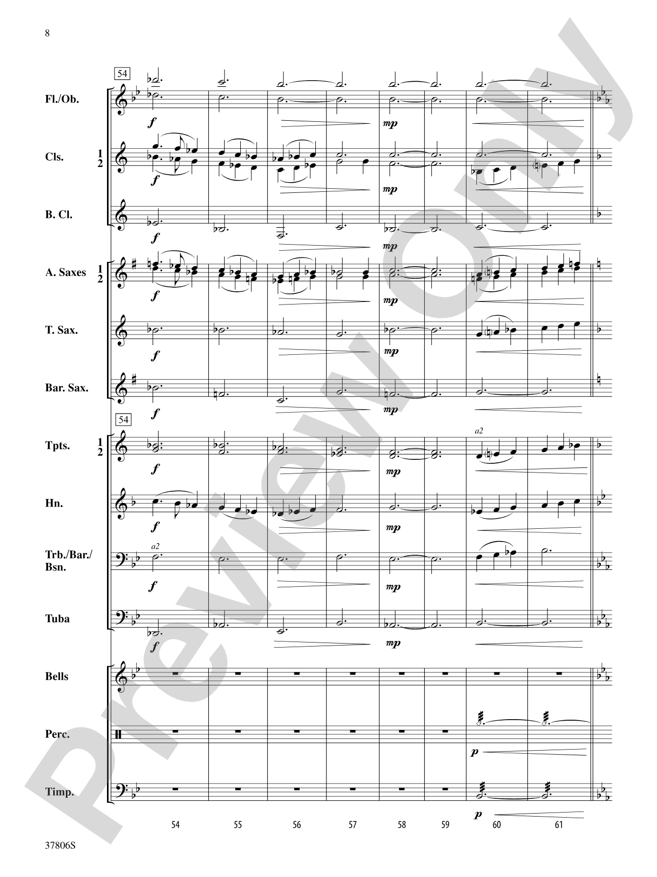 Mosswood Lullaby: Concert Band Conductor Score & Parts